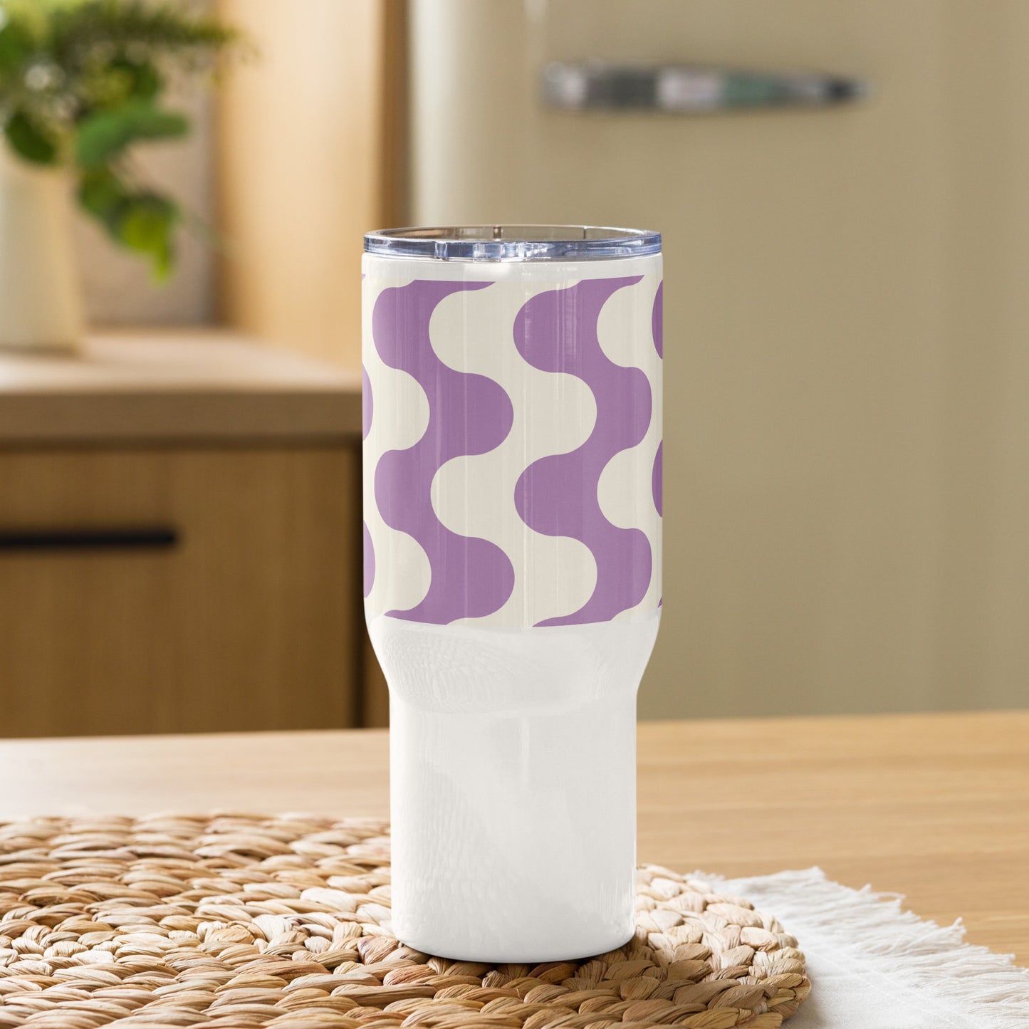 Mug isotherme inox – Blanc & Violet – 25 & 40 oz – Anse intégrée & double-paroi durable - Graphique