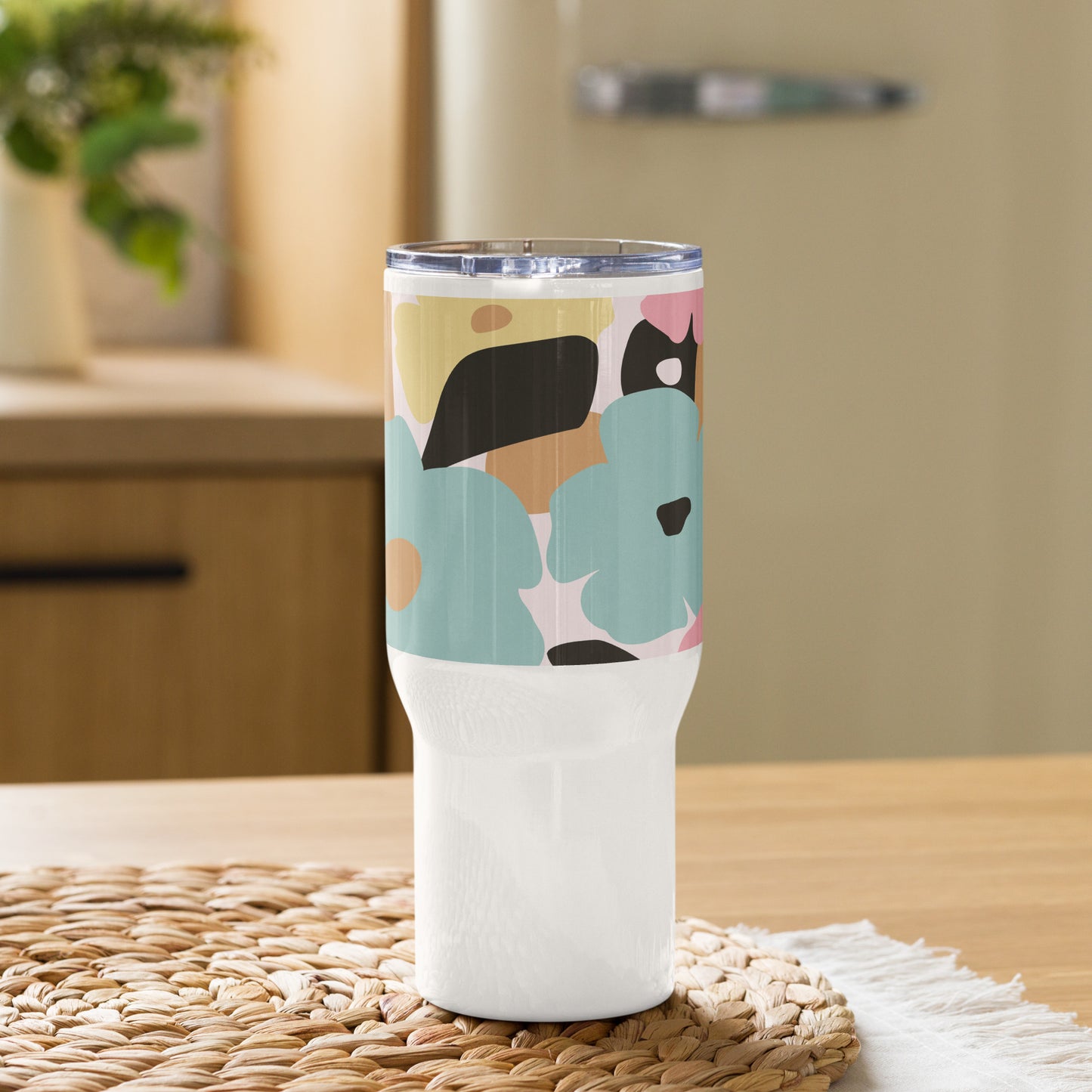 Mug isotherme inox – Fleuri, Pastel – 25 & 40 oz – Anse intégrée & double-paroi durable - Minimaliste