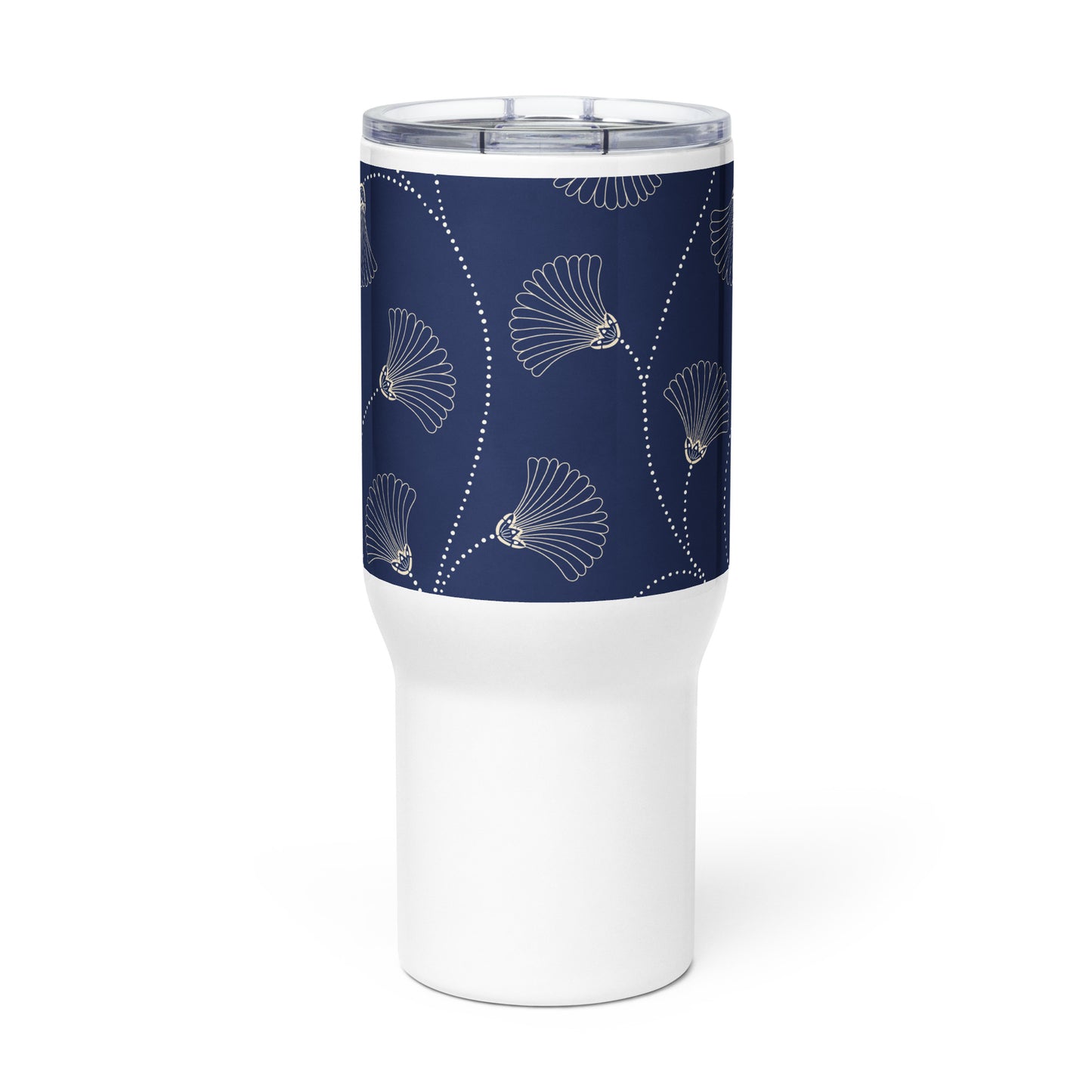 Mug isotherme inox – Bleu Fleuri – 25 & 40 oz – Anse intégrée & double-paroi durable - Minimaliste