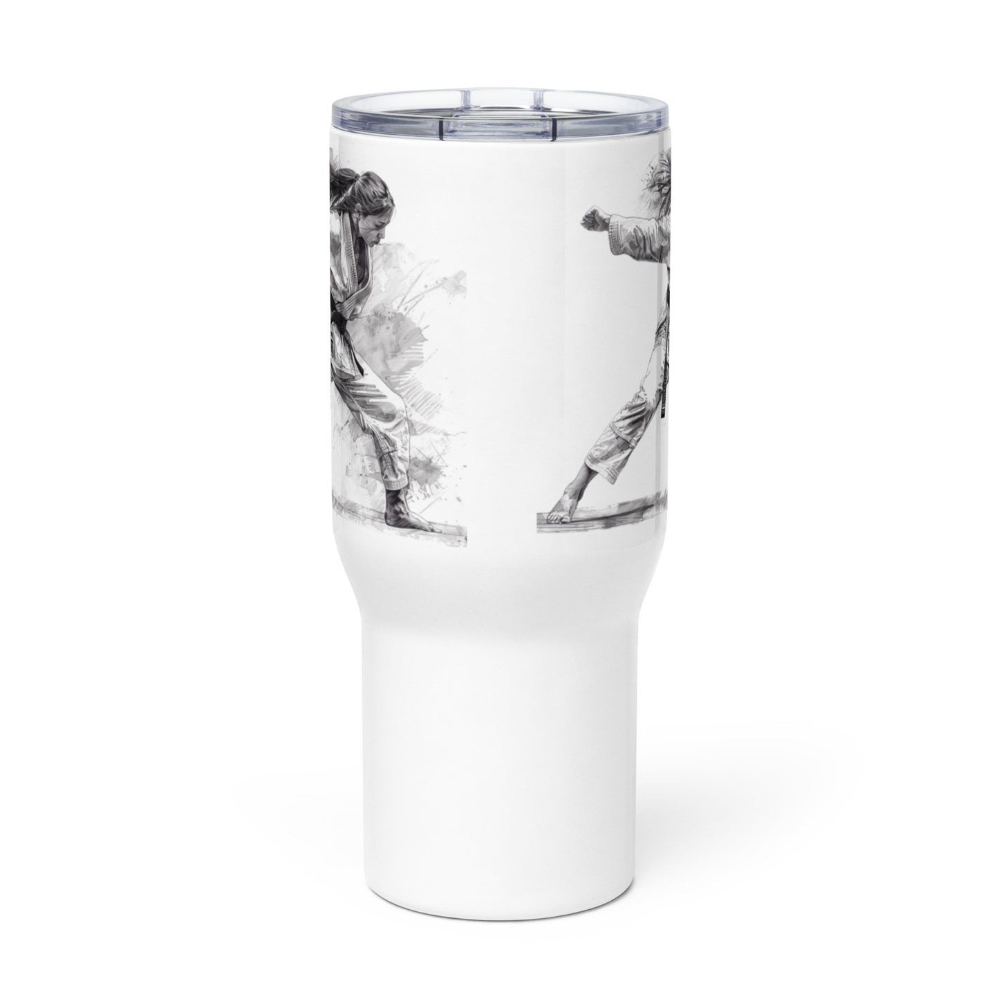 Mug isotherme inox – Blanc – 25 & 40 oz – Anse intégrée & double-paroi durable - Femme Judoka