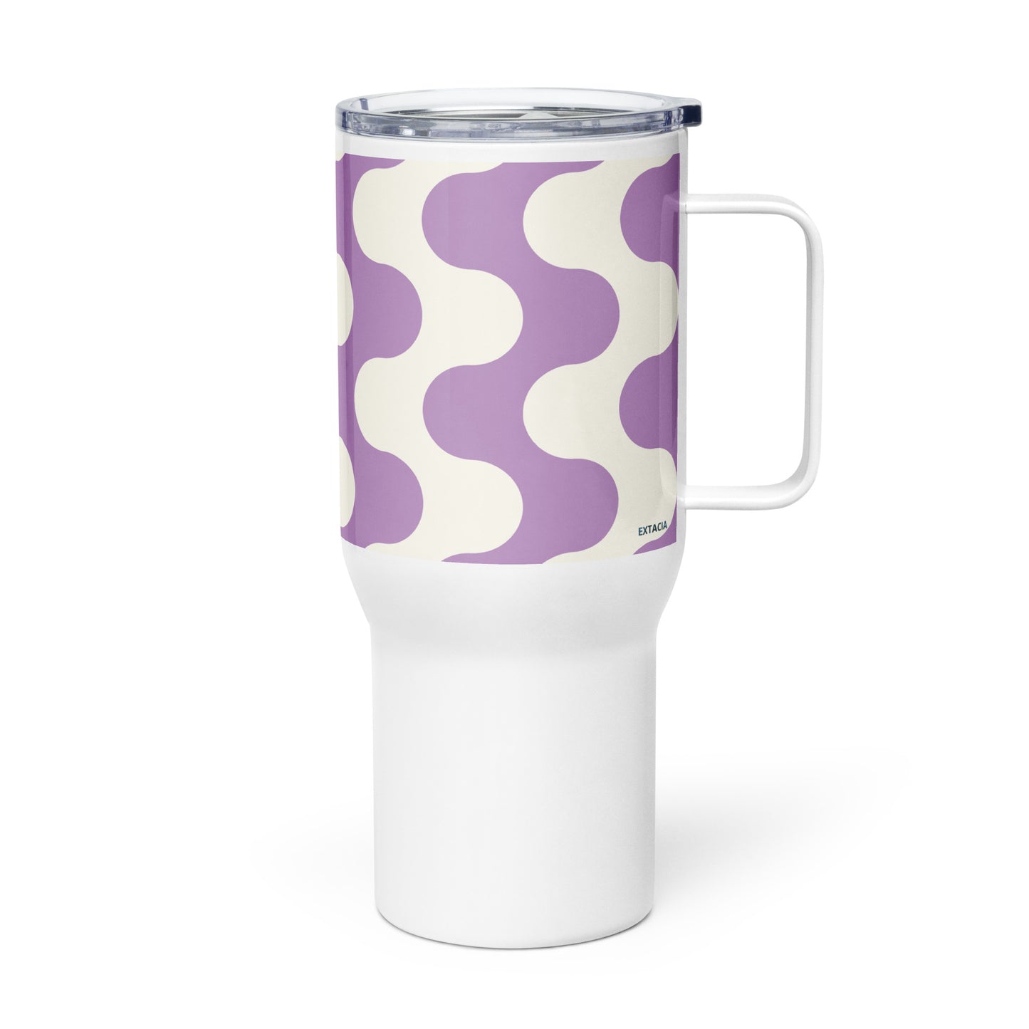 Mug isotherme inox – Blanc & Violet – 25 & 40 oz – Anse intégrée & double-paroi durable - Graphique