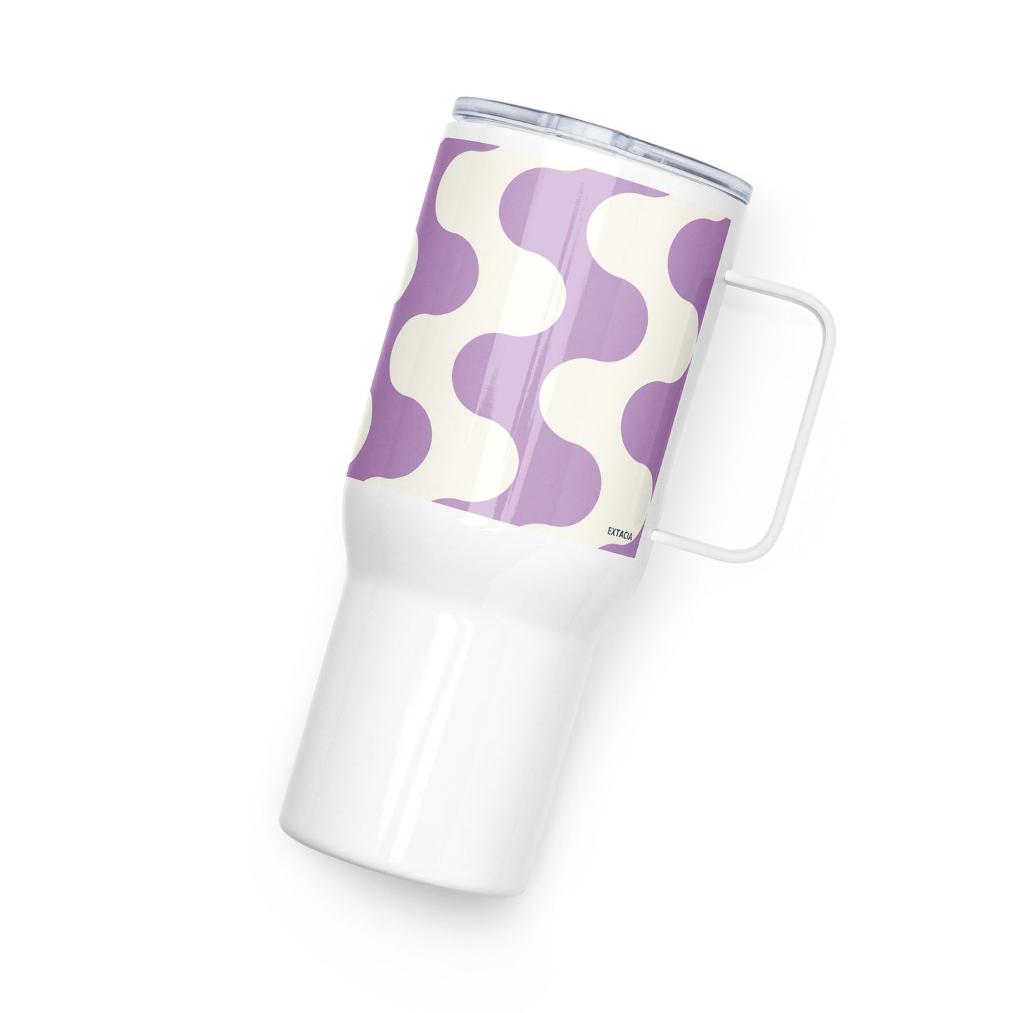 Mug isotherme inox – Blanc & Violet – 25 & 40 oz – Anse intégrée & double-paroi durable - Graphique