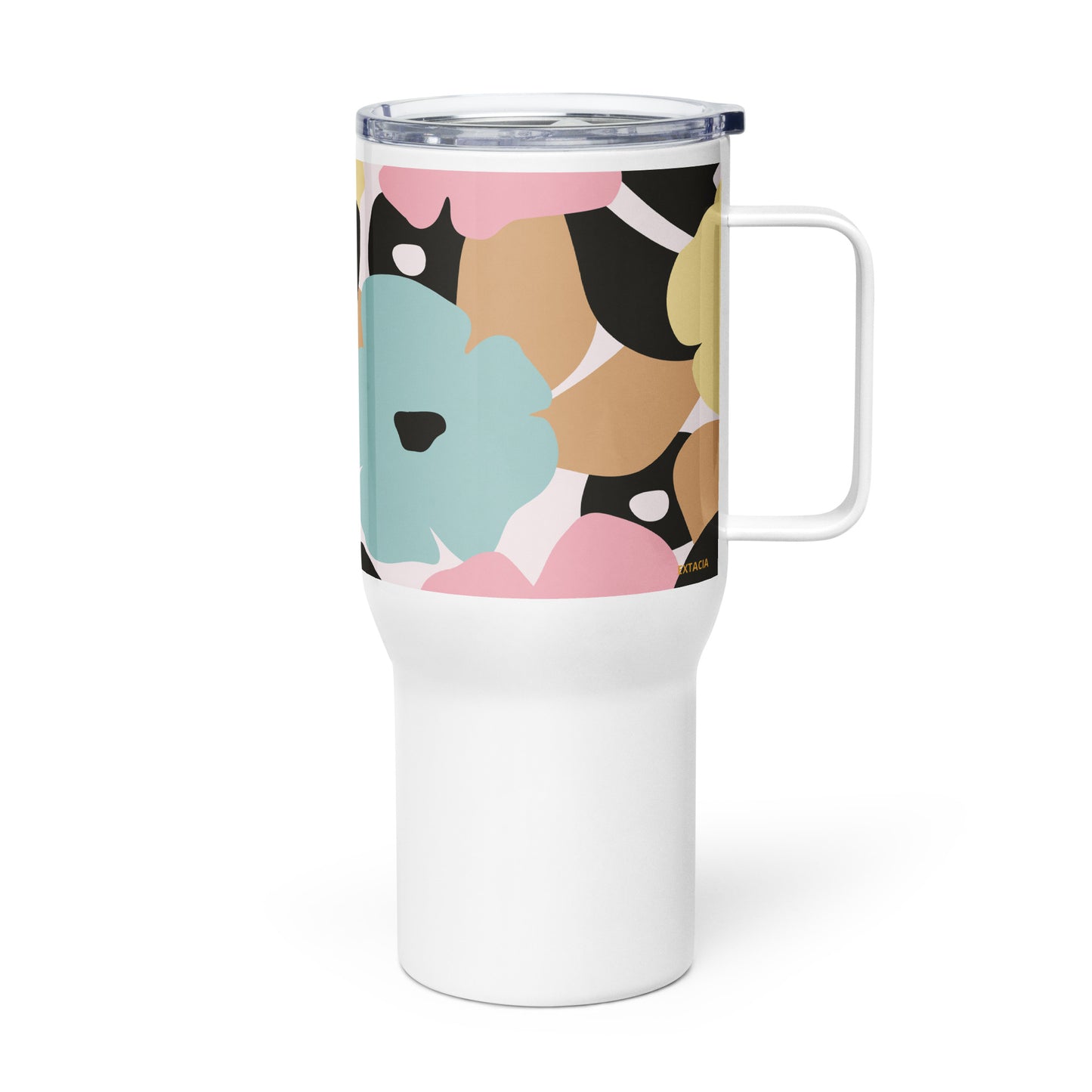 Mug isotherme inox – Fleuri, Pastel – 25 & 40 oz – Anse intégrée & double-paroi durable - Minimaliste