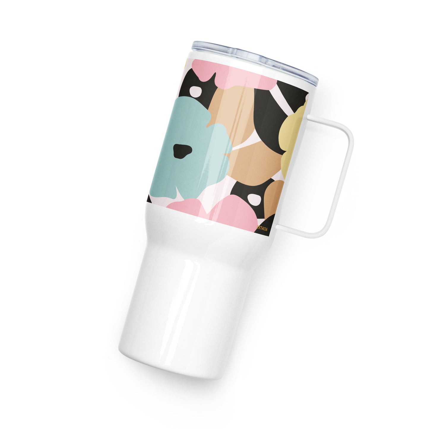 Mug isotherme inox – Fleuri, Pastel – 25 & 40 oz – Anse intégrée & double-paroi durable - Minimaliste