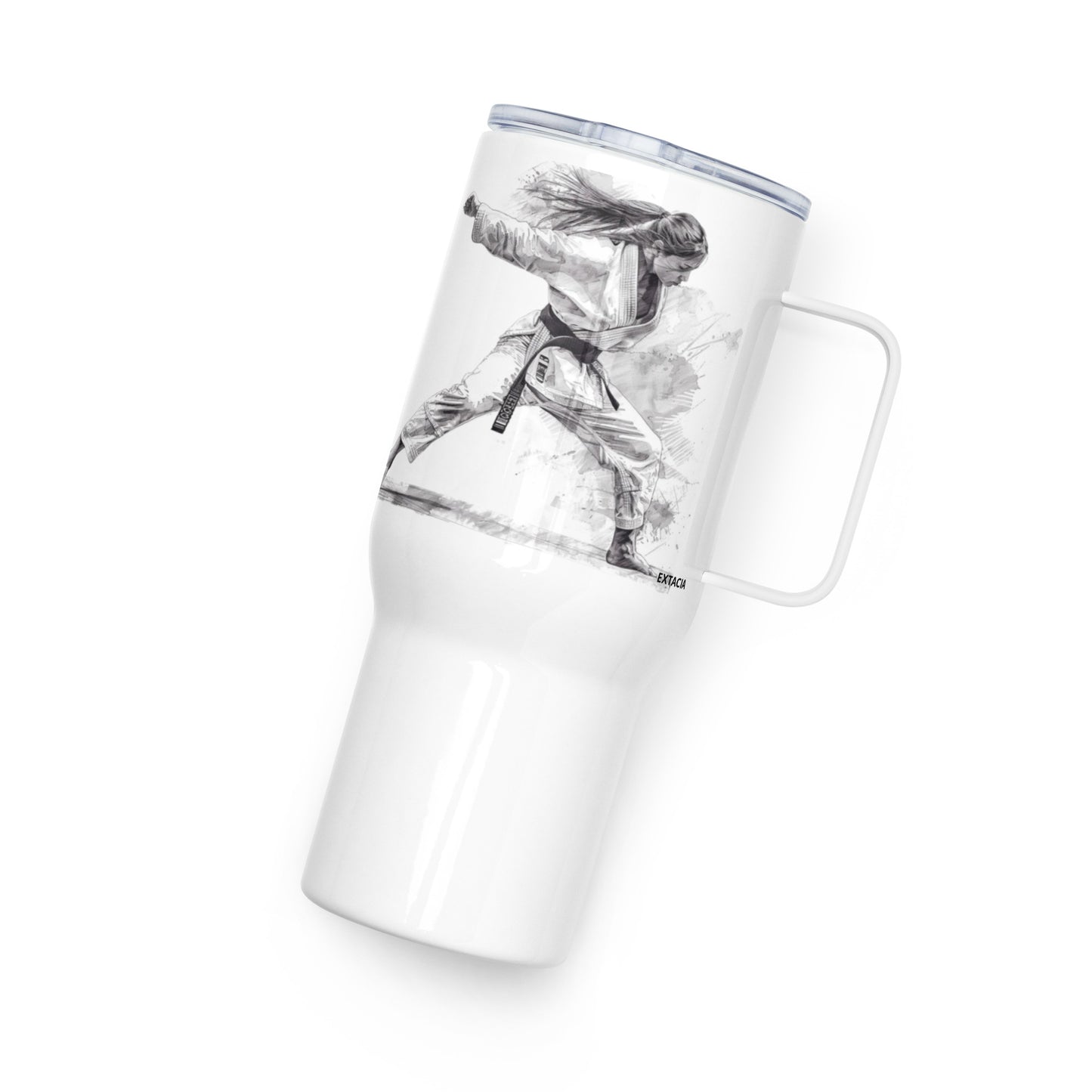 Mug isotherme inox – Blanc – 25 & 40 oz – Anse intégrée & double-paroi durable - Femme Judoka