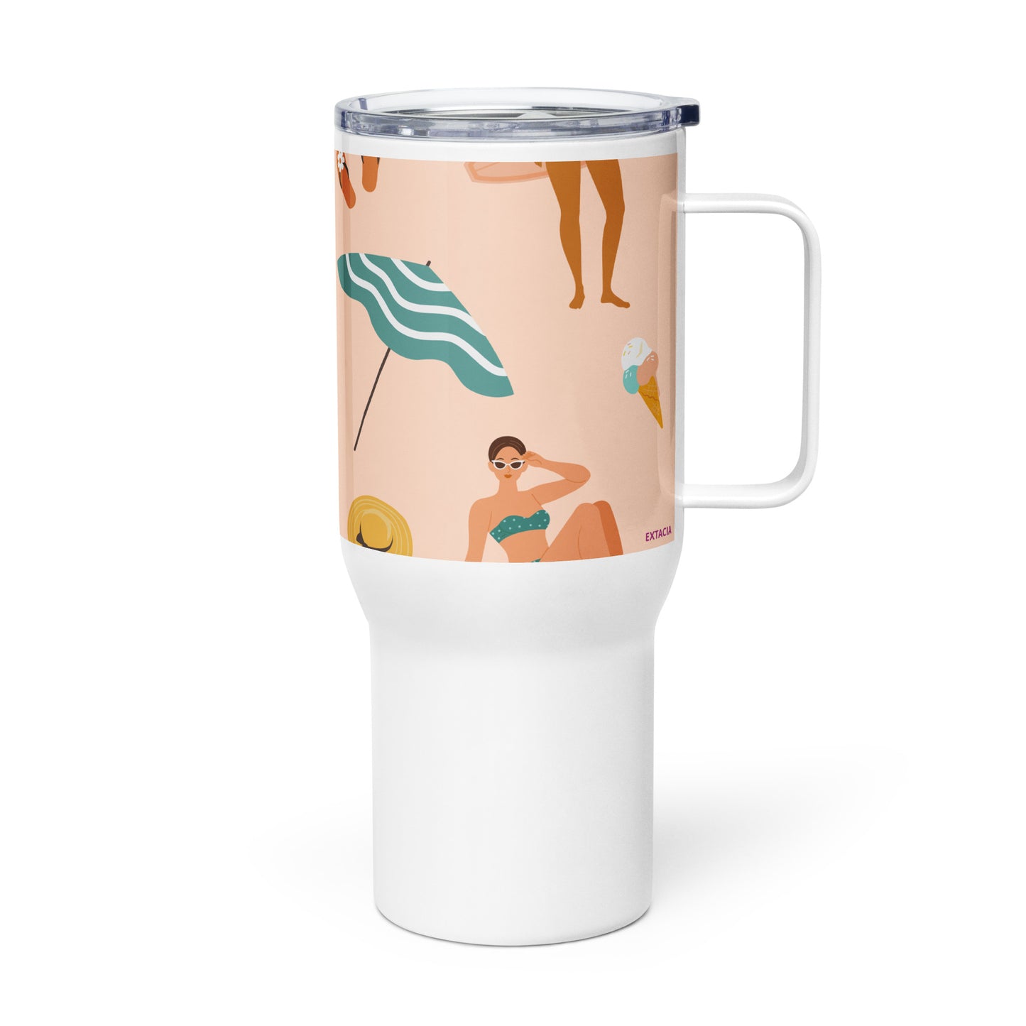 Mug isotherme inox – Saumon – 25 & 40 oz – Anse intégrée & double-paroi durable – Femmes du Monde