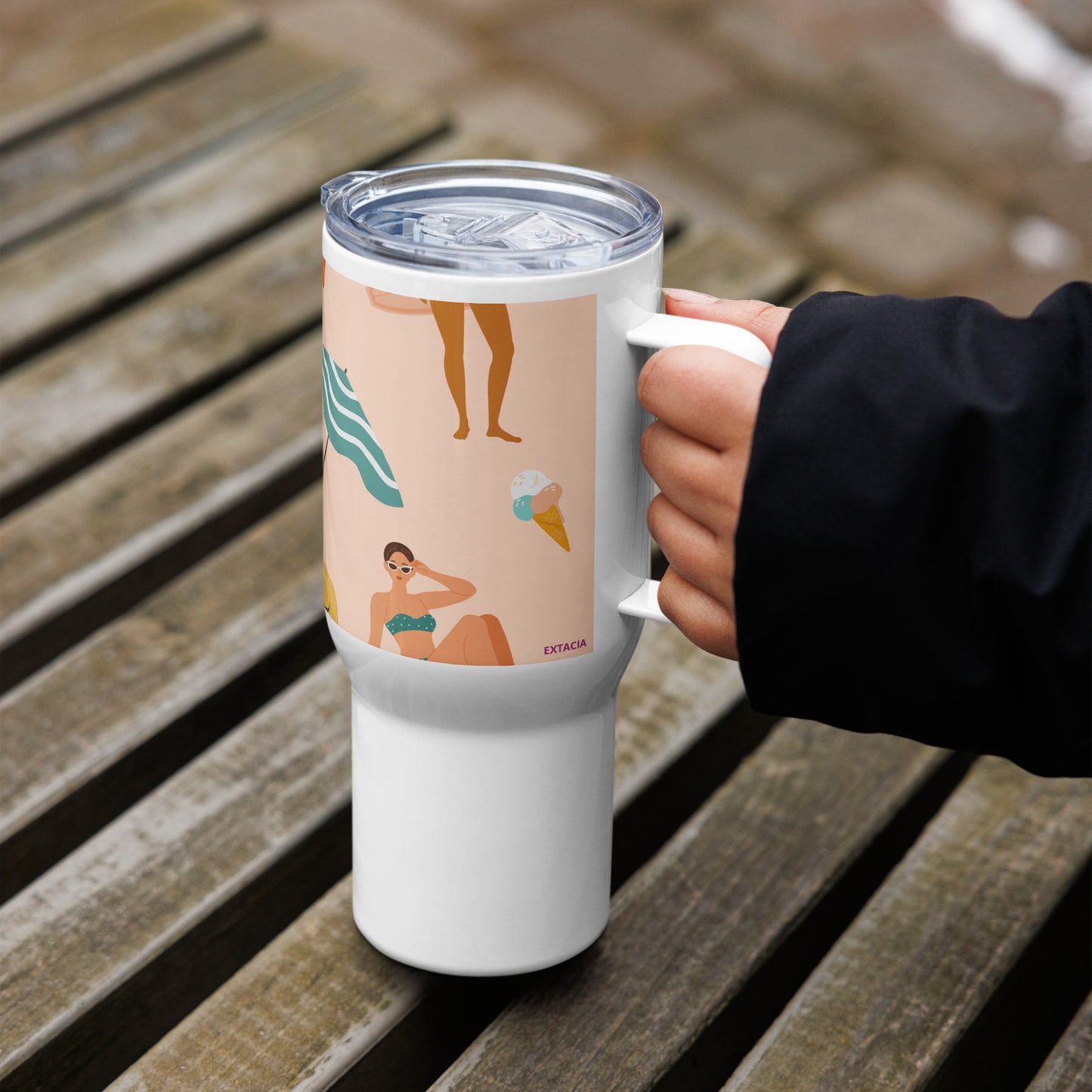 Mug isotherme inox – Saumon – 25 & 40 oz – Anse intégrée & double-paroi durable – Femmes du Monde