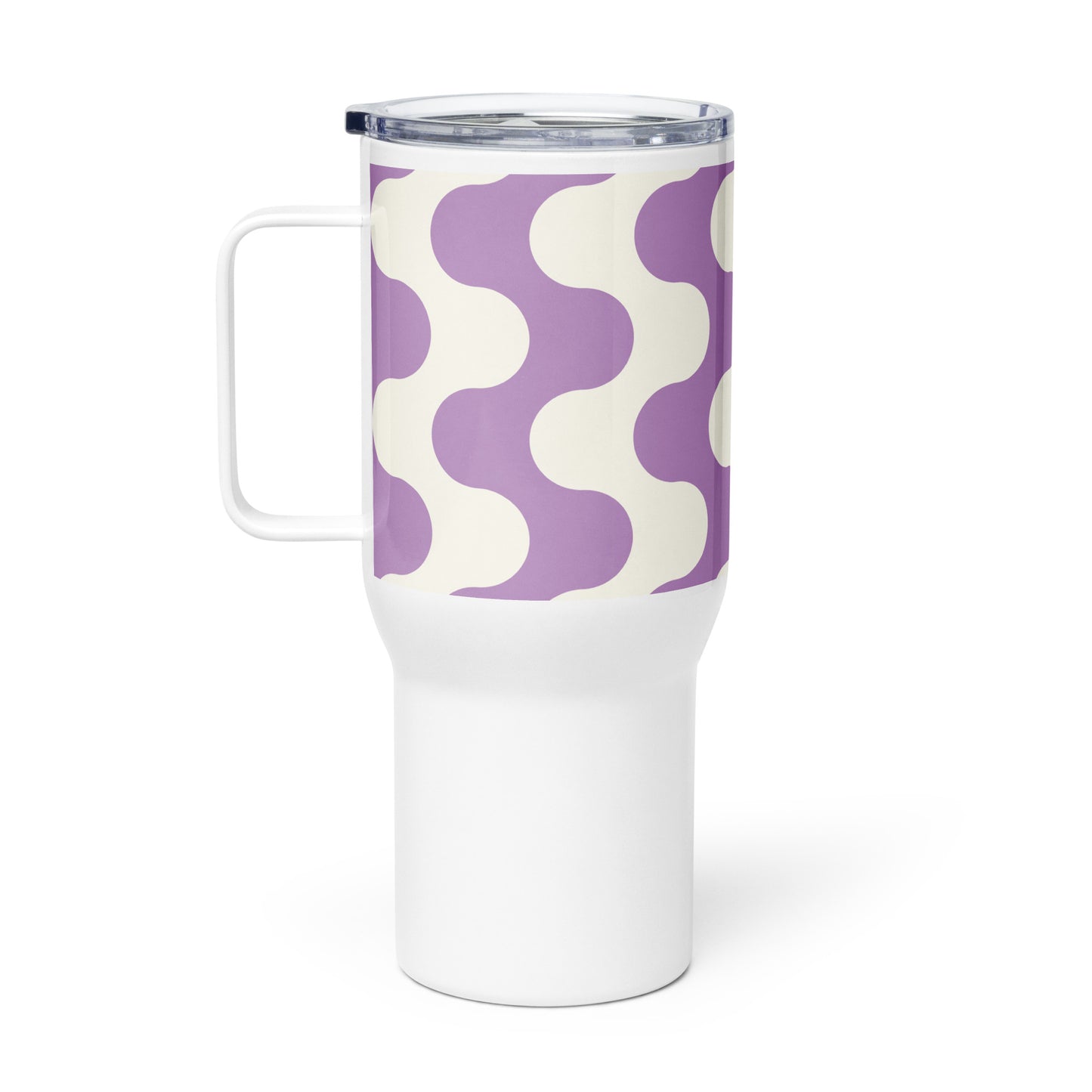 Mug isotherme inox – Blanc & Violet – 25 & 40 oz – Anse intégrée & double-paroi durable - Graphique