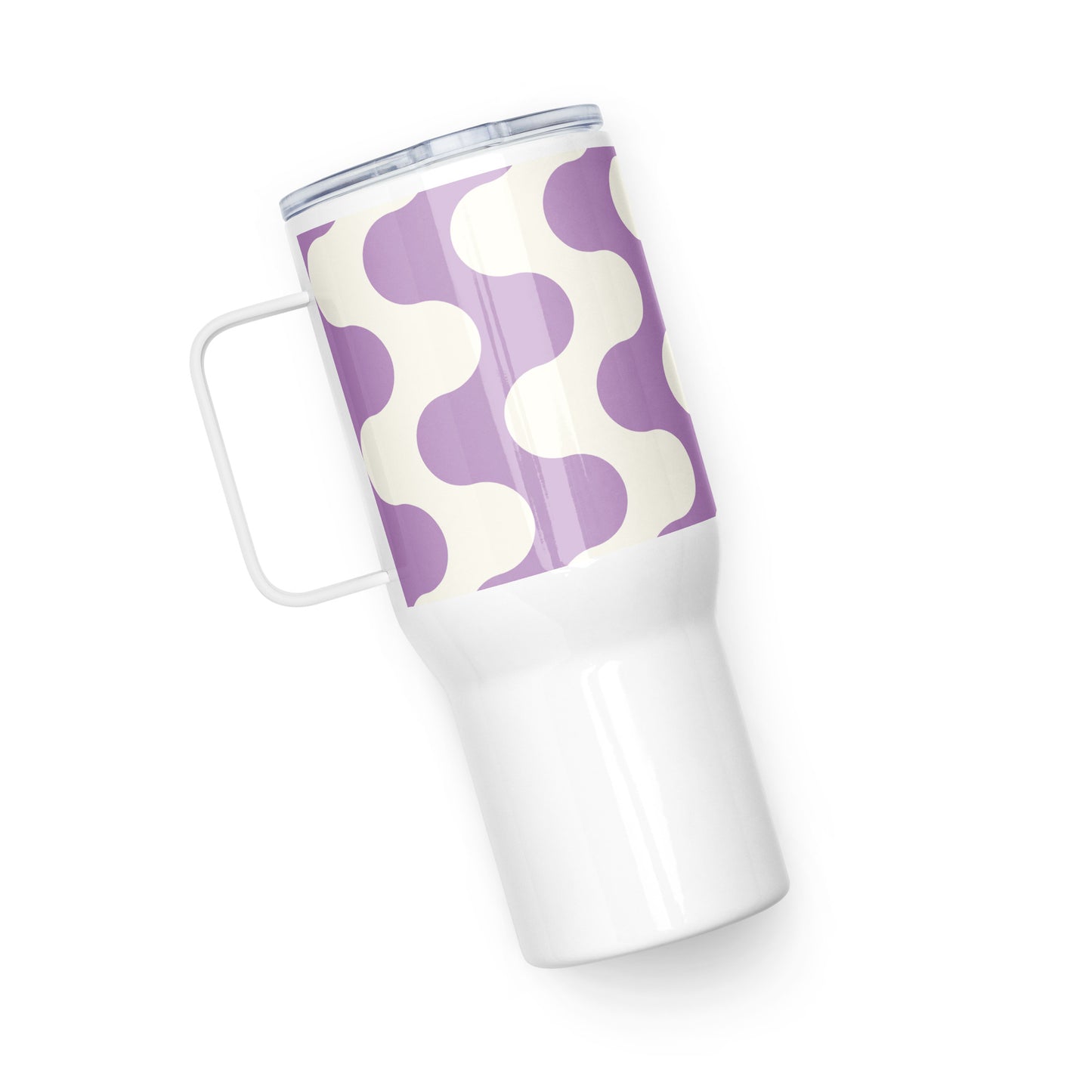 Mug isotherme inox – Blanc & Violet – 25 & 40 oz – Anse intégrée & double-paroi durable - Graphique