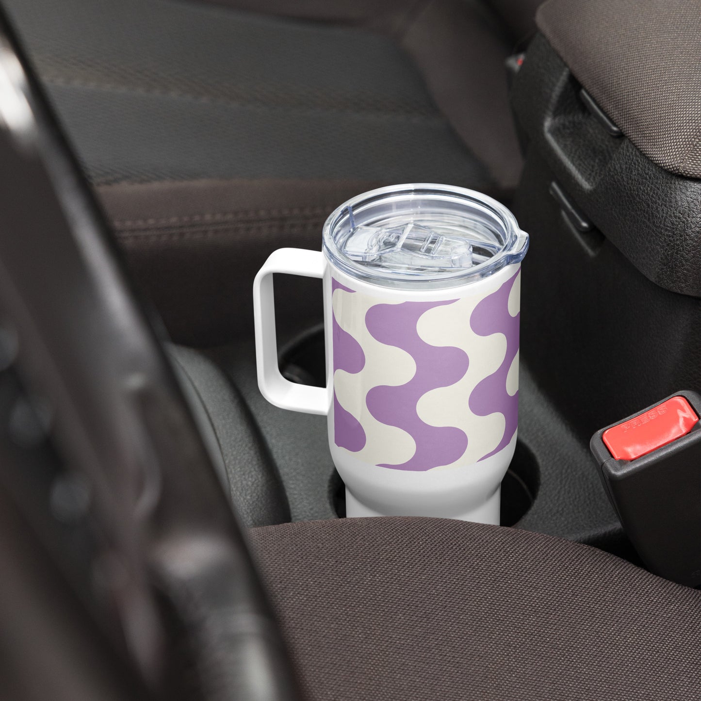 Mug isotherme inox – Blanc & Violet – 25 & 40 oz – Anse intégrée & double-paroi durable - Graphique