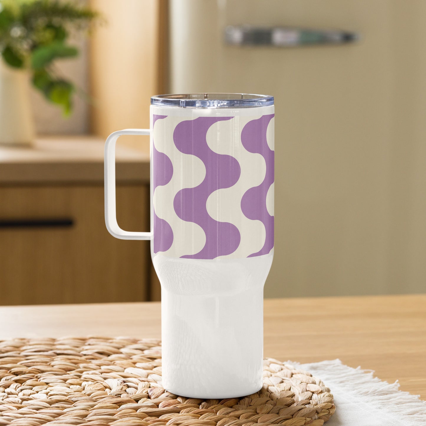 Mug isotherme inox – Blanc & Violet – 25 & 40 oz – Anse intégrée & double-paroi durable - Graphique