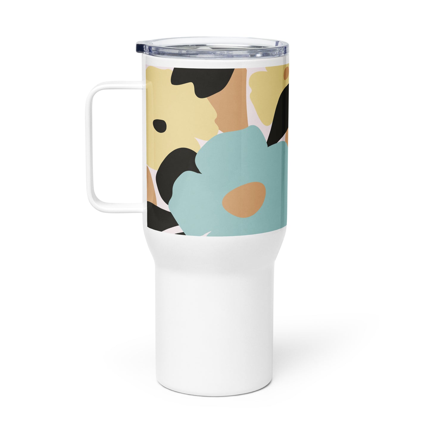 Mug isotherme inox – Fleuri, Pastel – 25 & 40 oz – Anse intégrée & double-paroi durable - Minimaliste