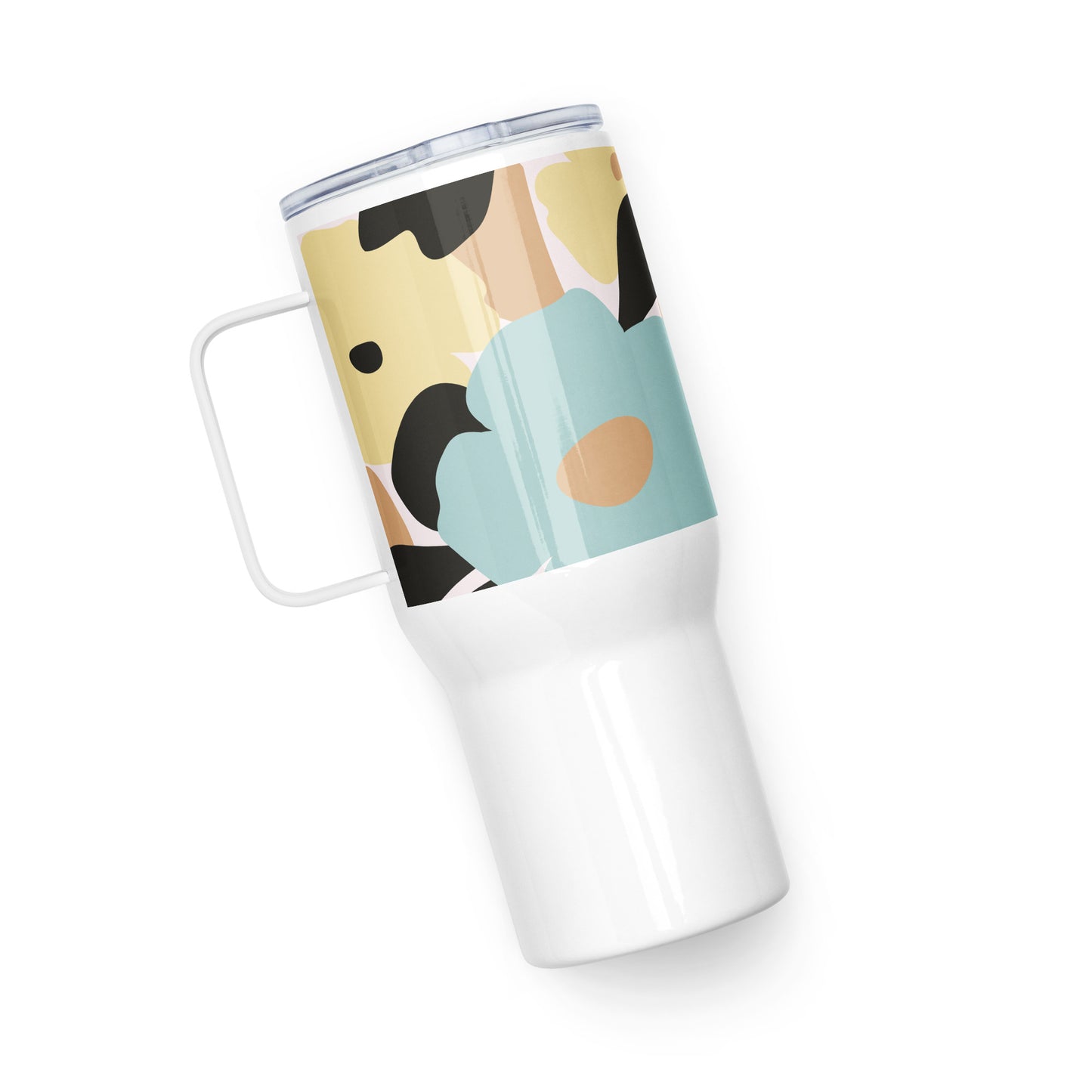 Mug isotherme inox – Fleuri, Pastel – 25 & 40 oz – Anse intégrée & double-paroi durable - Minimaliste