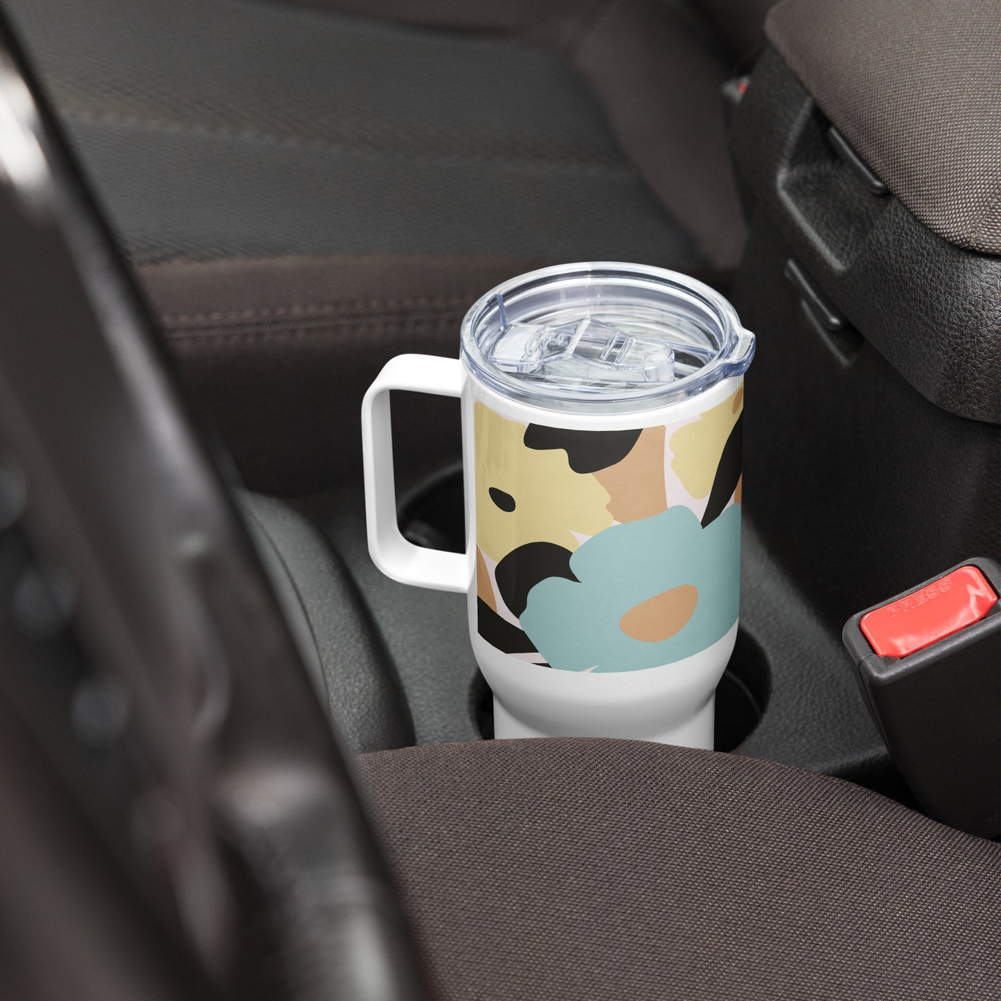 Mug isotherme inox – Fleuri, Pastel – 25 & 40 oz – Anse intégrée & double-paroi durable - Minimaliste