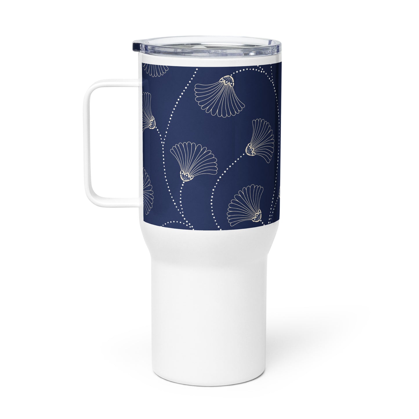 Mug isotherme inox – Bleu Fleuri – 25 & 40 oz – Anse intégrée & double-paroi durable - Minimaliste