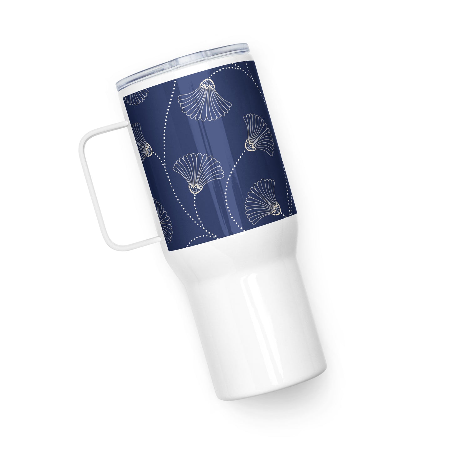 Mug isotherme inox – Bleu Fleuri – 25 & 40 oz – Anse intégrée & double-paroi durable - Minimaliste