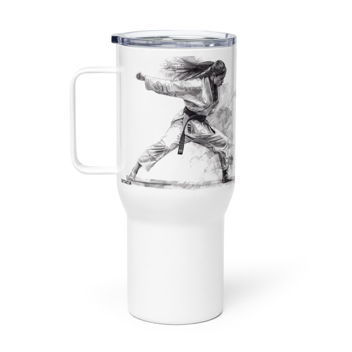 Mug isotherme inox – Blanc – 25 & 40 oz – Anse intégrée & double-paroi durable - Femme Judoka