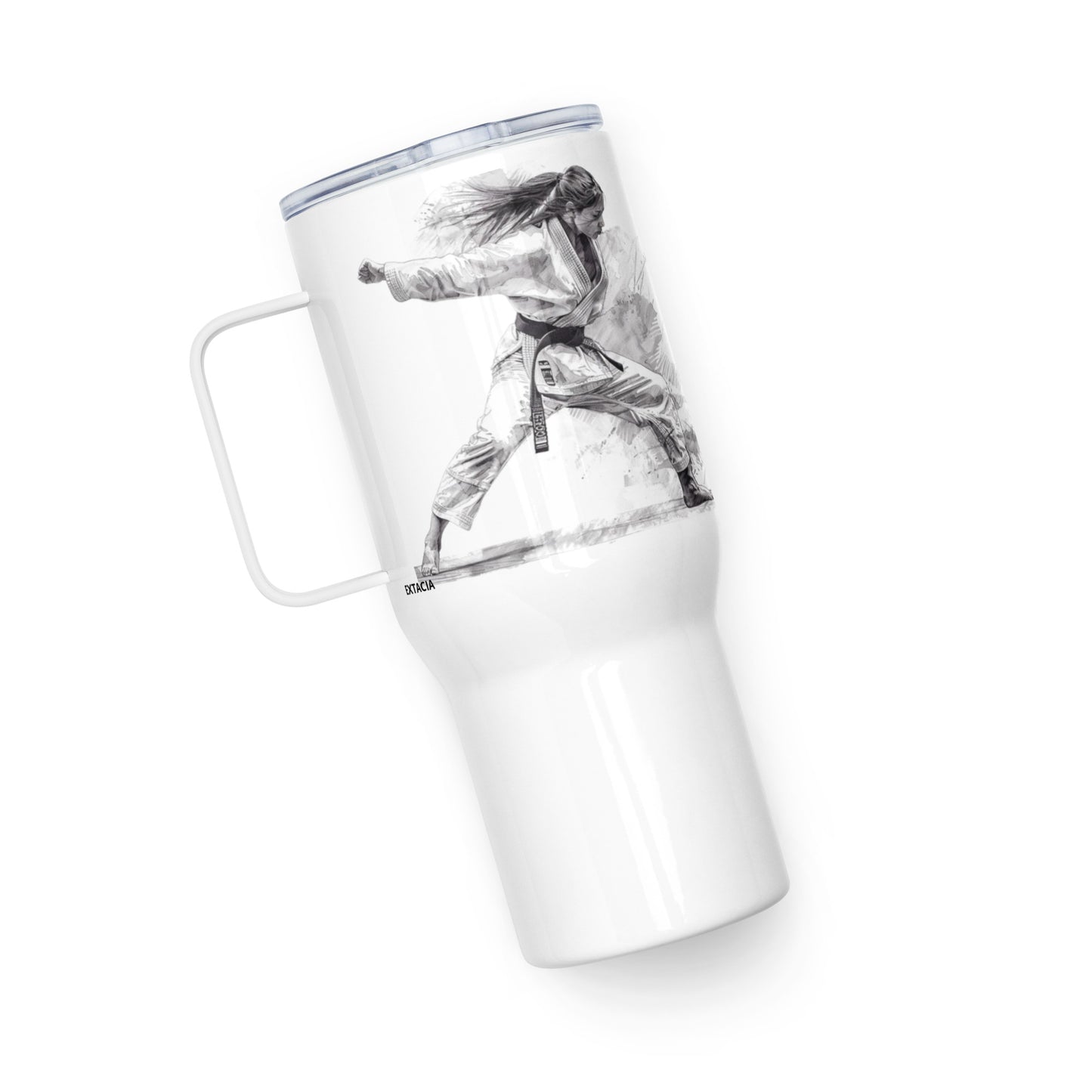 Mug isotherme inox – Blanc – 25 & 40 oz – Anse intégrée & double-paroi durable - Femme Judoka