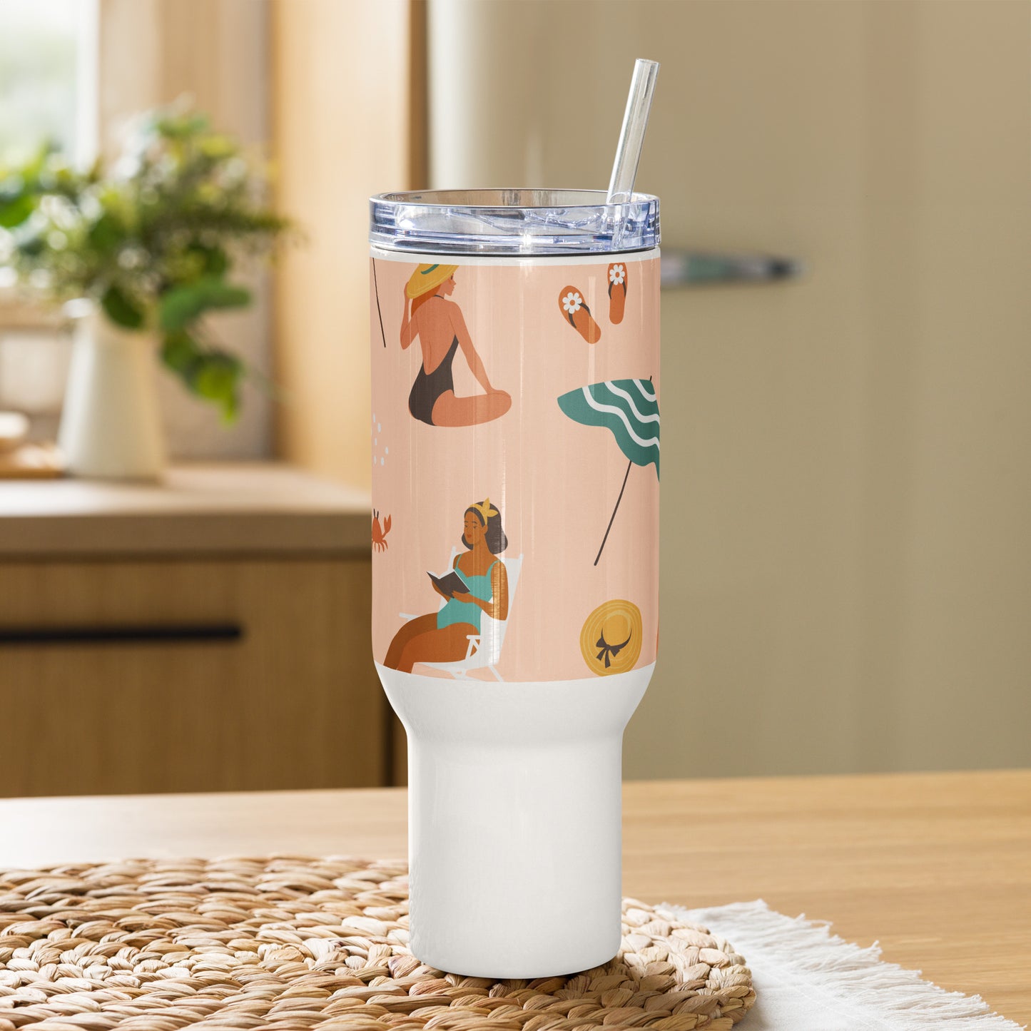 Mug isotherme inox – Saumon – 25 & 40 oz – Anse intégrée & double-paroi durable – Femmes du Monde