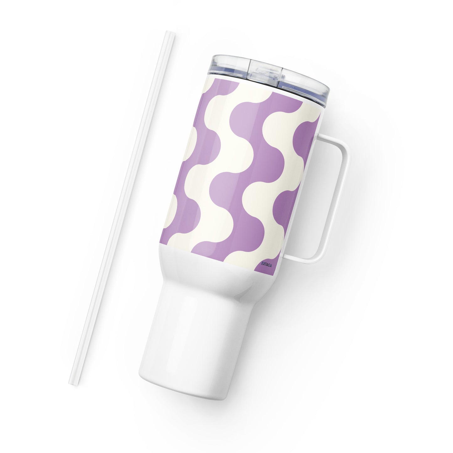 Mug isotherme inox – Blanc & Violet – 25 & 40 oz – Anse intégrée & double-paroi durable - Graphique