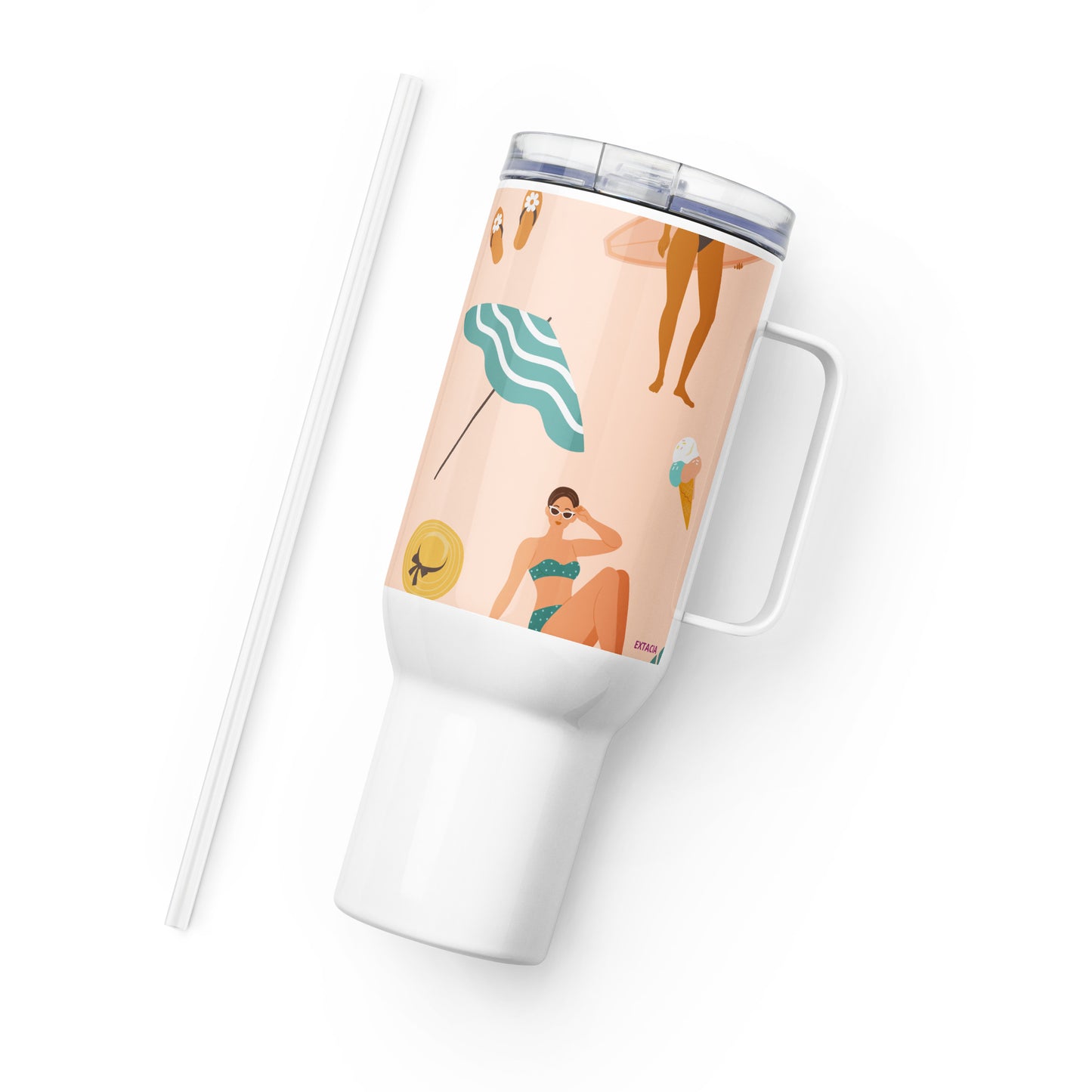 Mug isotherme inox – Saumon – 25 & 40 oz – Anse intégrée & double-paroi durable – Femmes du Monde