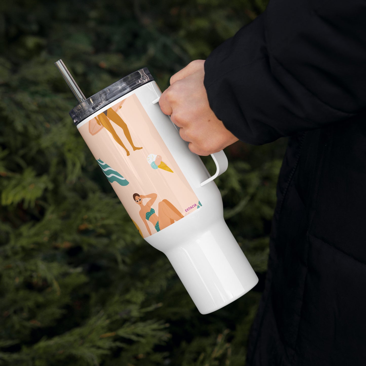 Mug isotherme inox – Saumon – 25 & 40 oz – Anse intégrée & double-paroi durable – Femmes du Monde