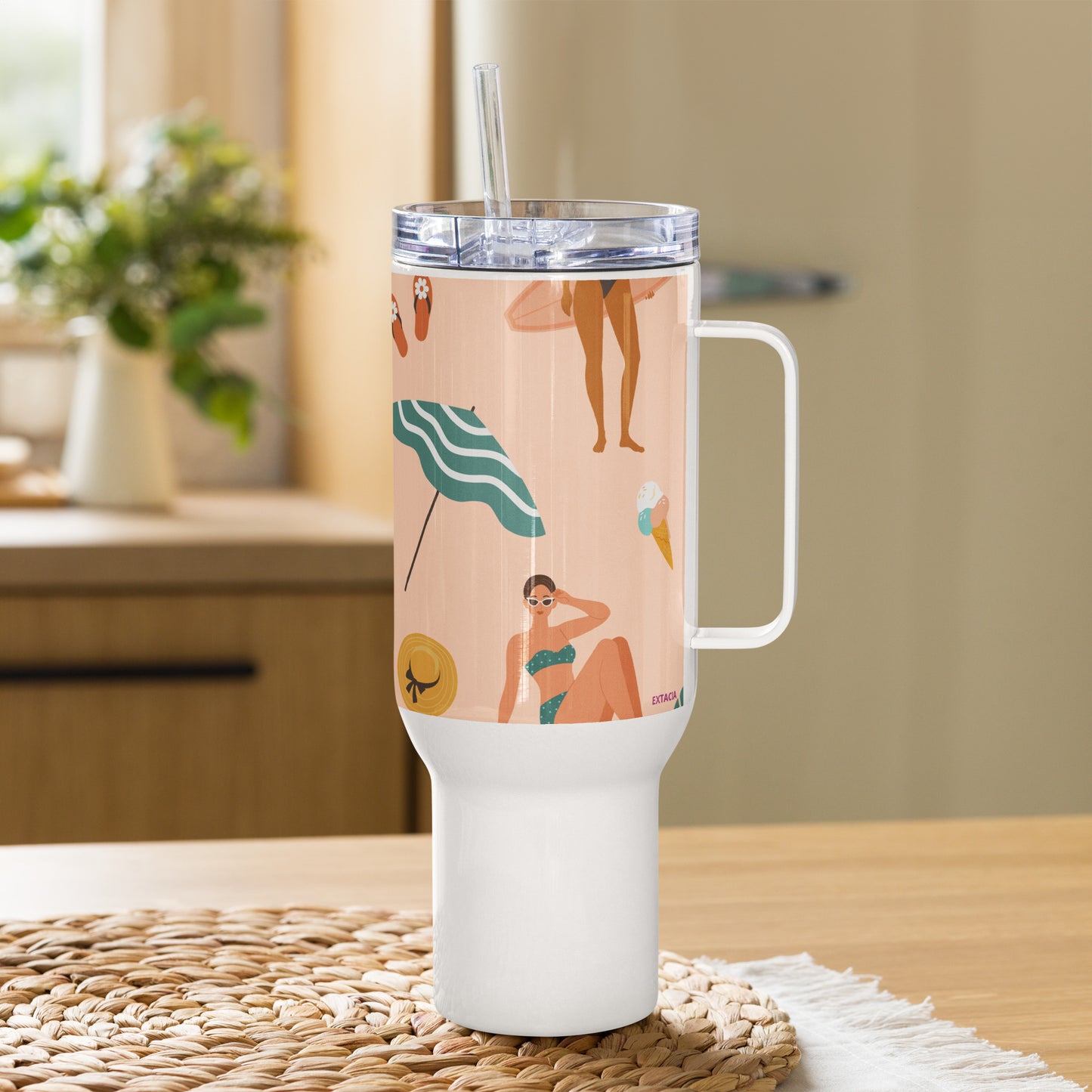 Mug isotherme inox – Saumon – 25 & 40 oz – Anse intégrée & double-paroi durable – Femmes du Monde