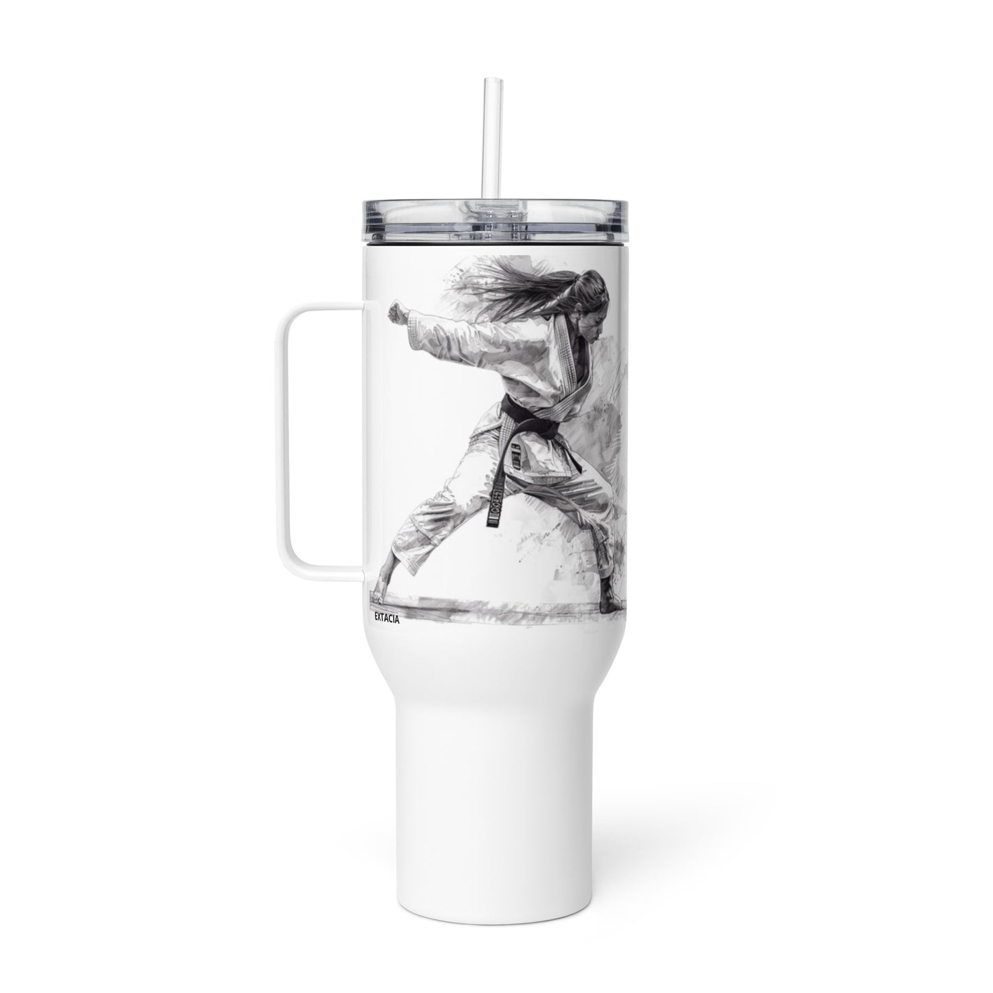 Mug isotherme inox avec anse – BLANC, FEMME JUDOKA - femmes du monde   minimaliste – mug isotherme inox robustesse & hygiène