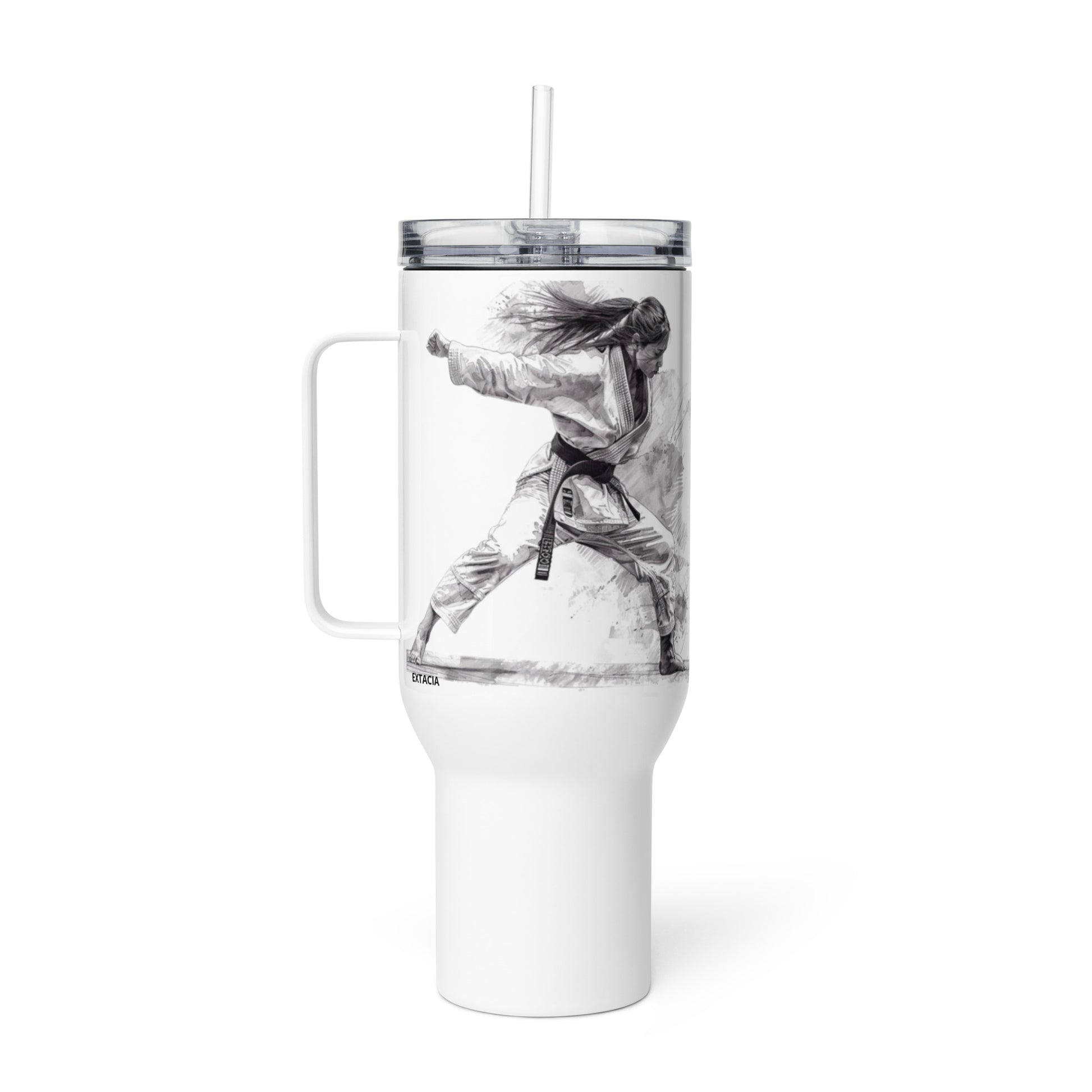 Mug isotherme inox avec anse – BLANC, FEMME JUDOKA - femmes du monde   minimaliste – mug isotherme inox robustesse & hygiène