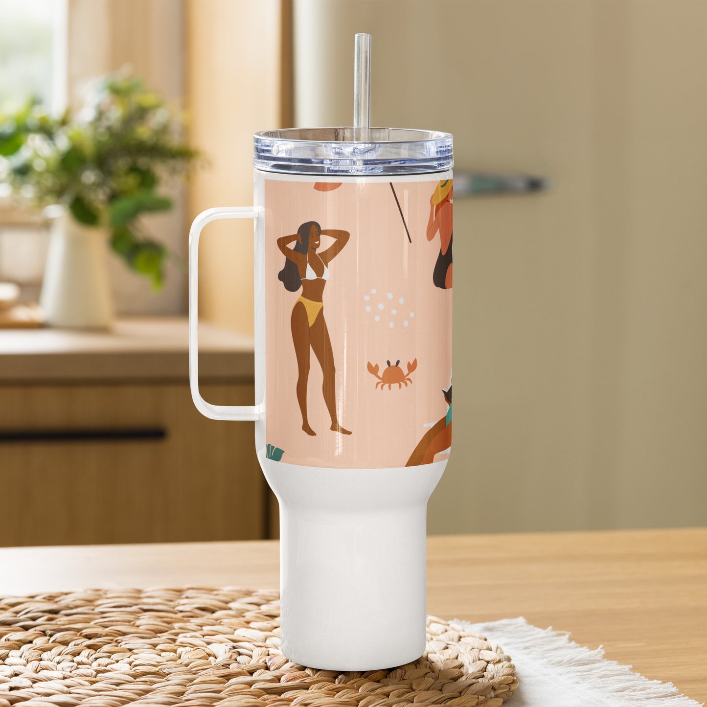 Mug isotherme inox – Saumon – 25 & 40 oz – Anse intégrée & double-paroi durable – Femmes du Monde