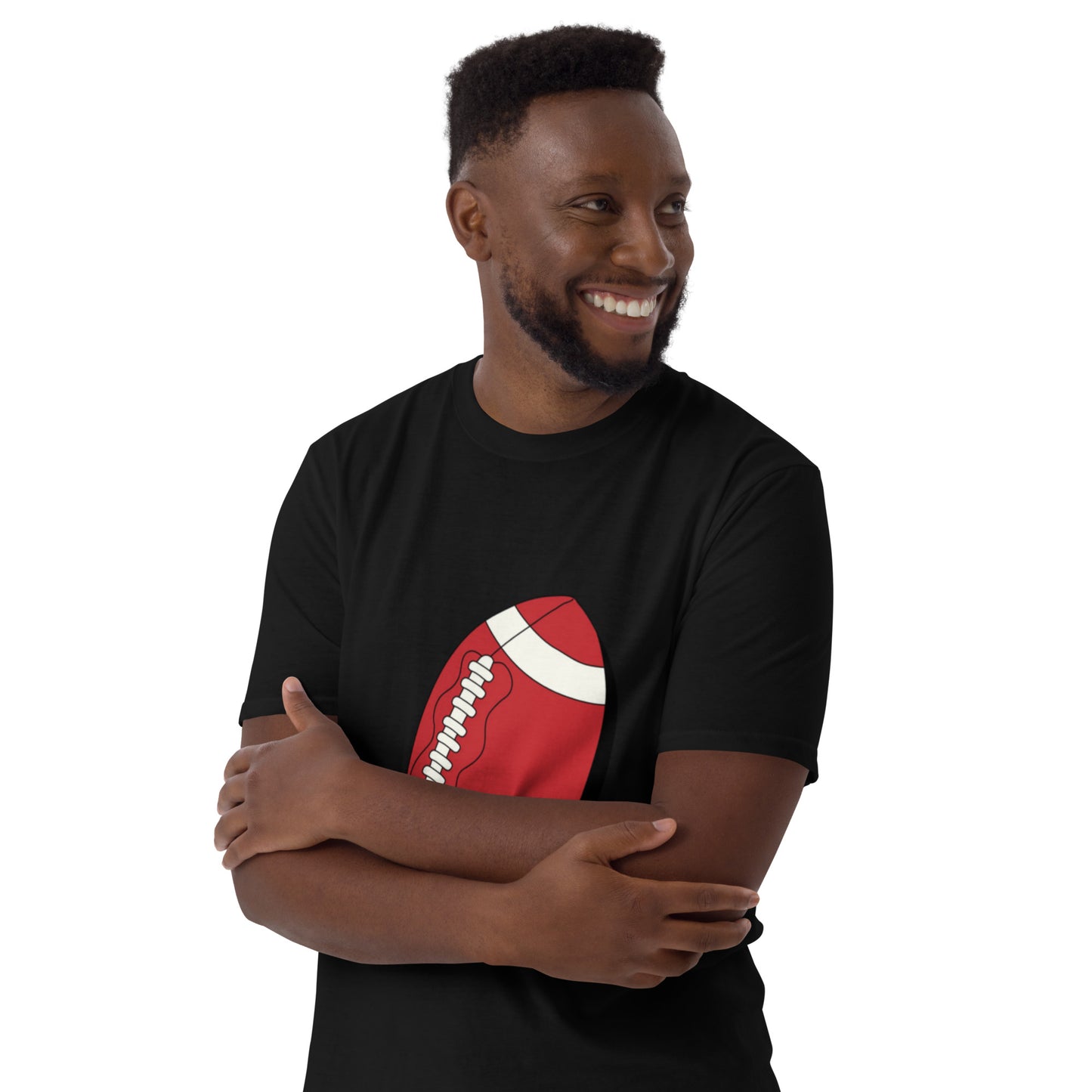 T-shirt pour homme à col rond, manches courtes – 100% coton, motif imprimé – Ballon Américain