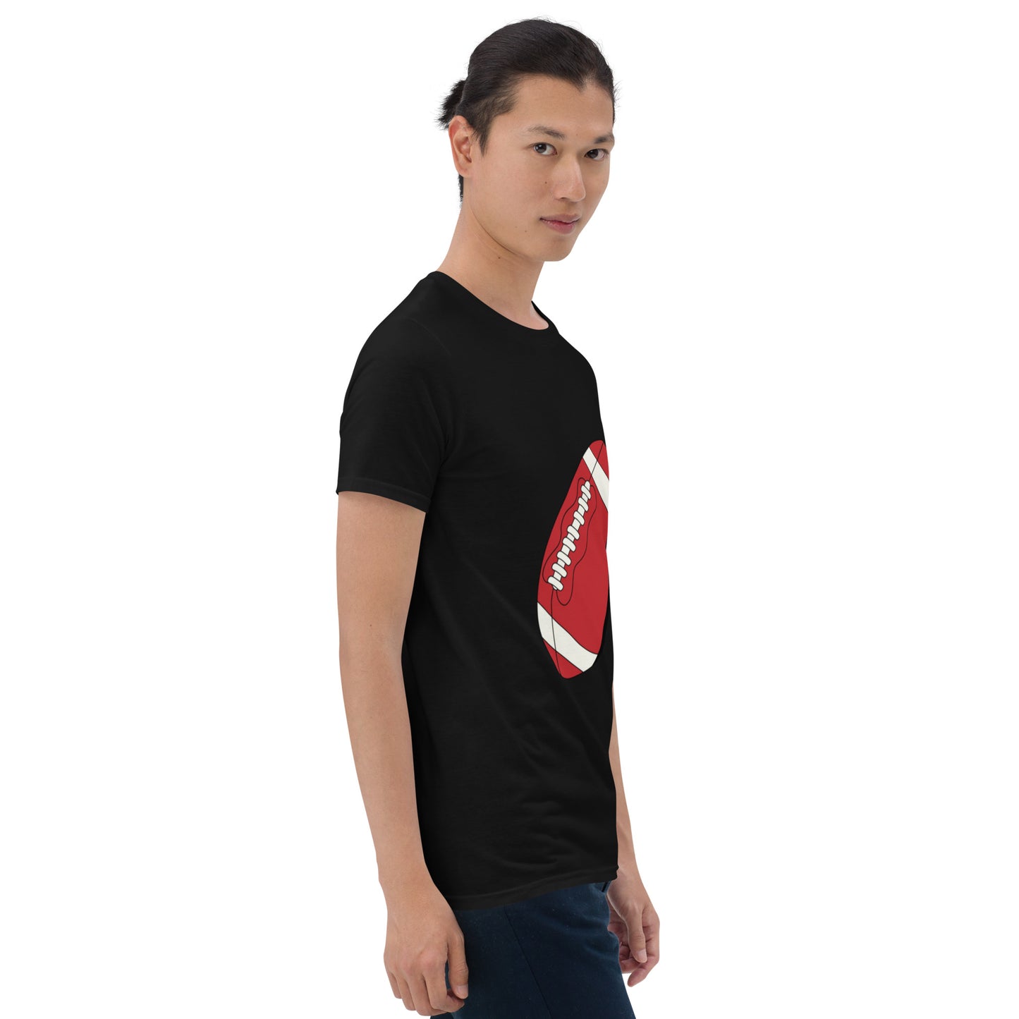 T-shirt pour homme à col rond, manches courtes – 100% coton, motif imprimé – Ballon Américain