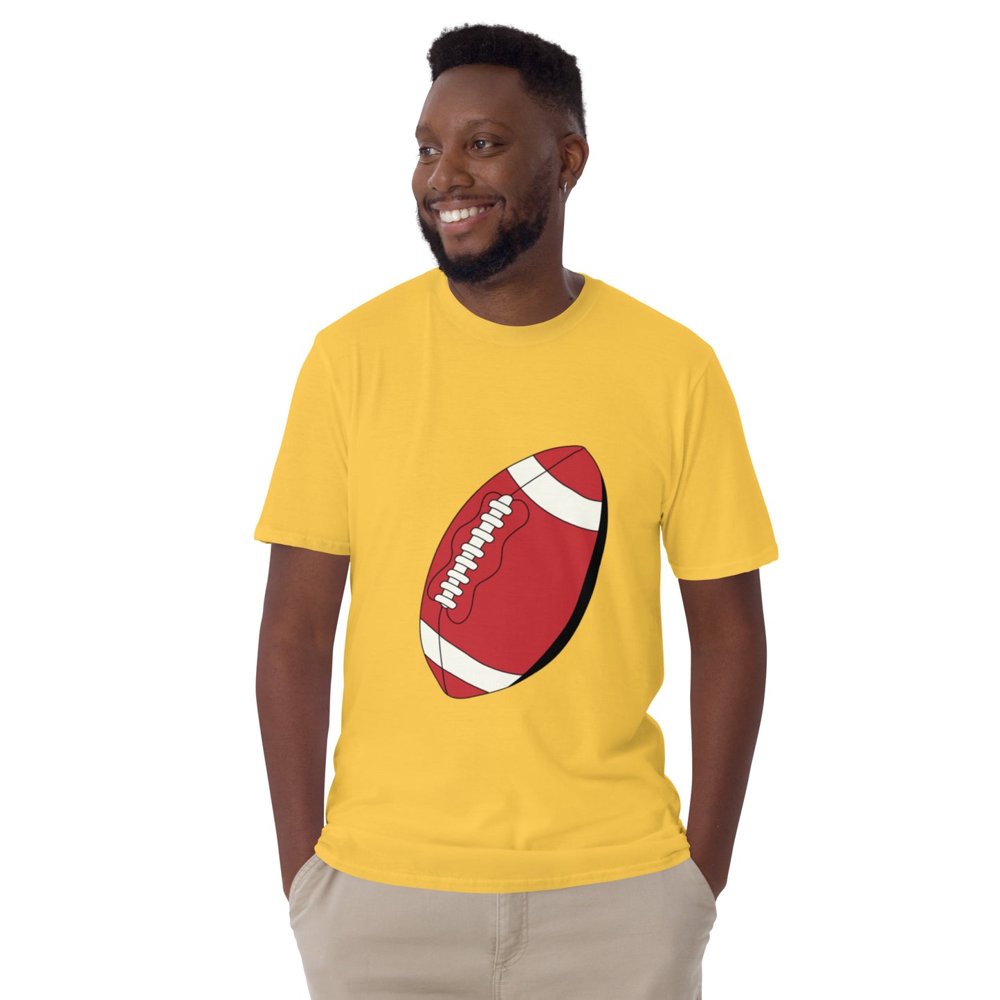 T-shirt pour homme à col rond, manches courtes – 100% coton, motif imprimé – Ballon Américain