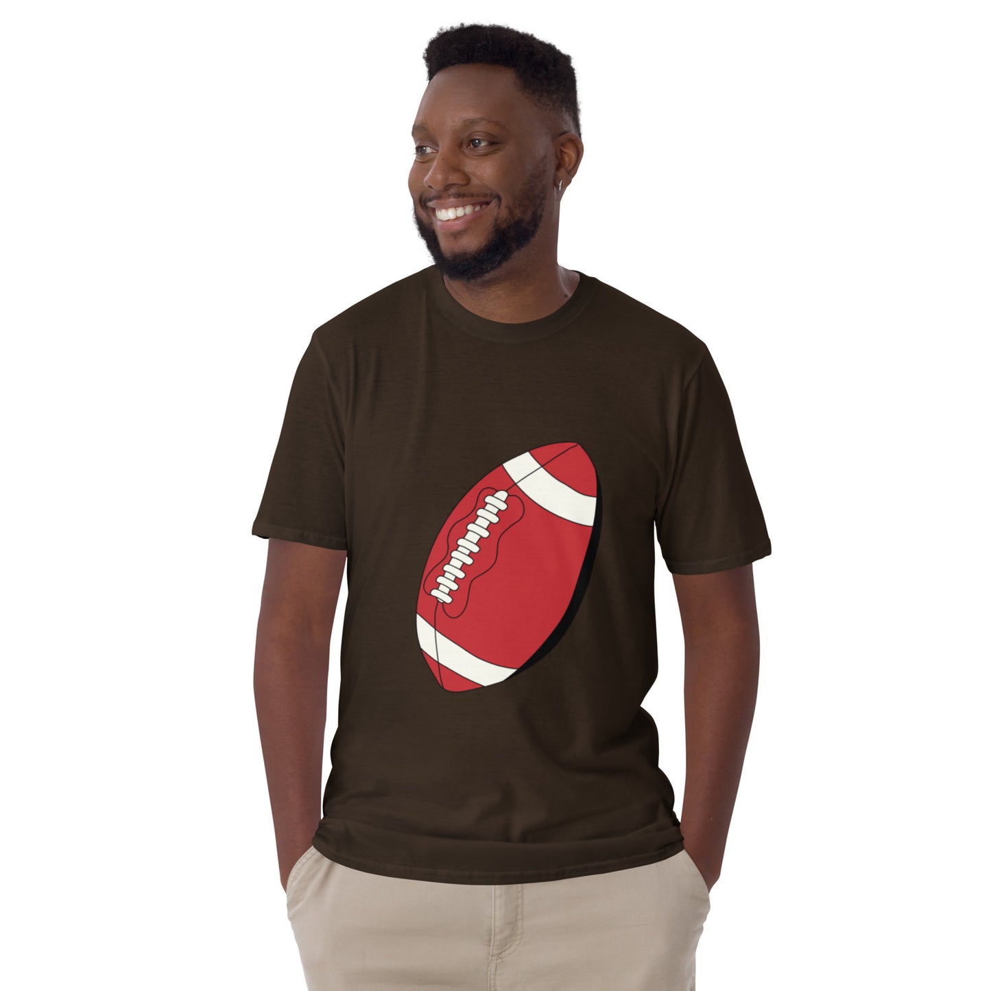 T-shirt pour homme à col rond, manches courtes – 100% coton, motif imprimé – Ballon Américain