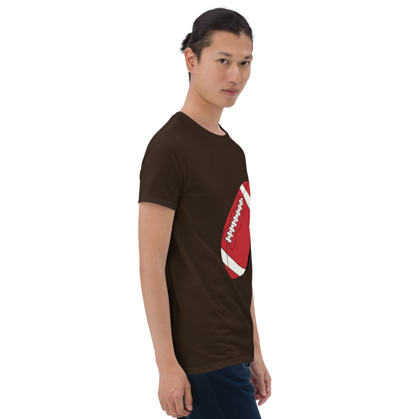 T-shirt pour homme à col rond, manches courtes – 100% coton, motif imprimé – Ballon Américain