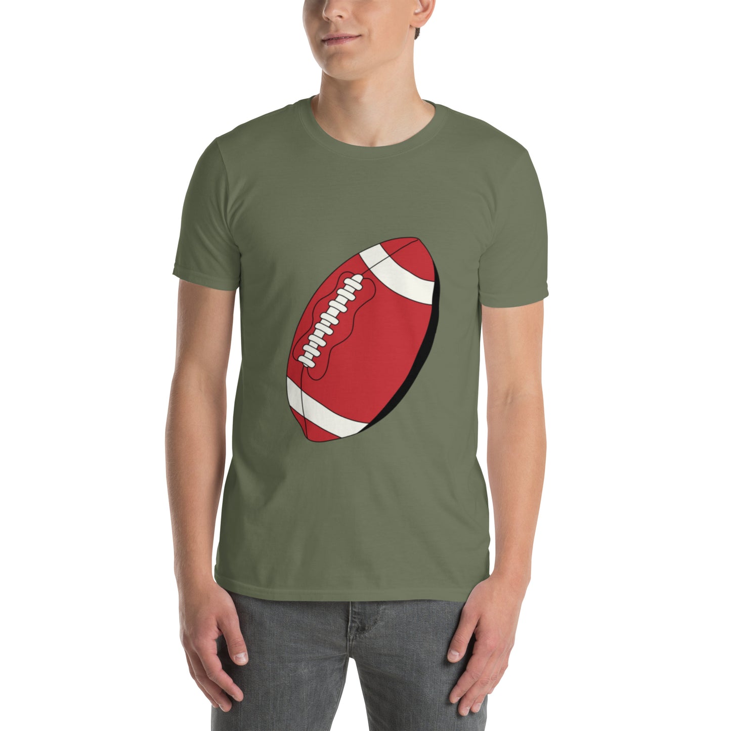 T-shirt pour homme à col rond, manches courtes – 100% coton, motif imprimé – Ballon Américain