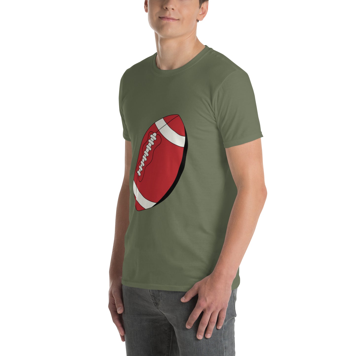 T-shirt pour homme à col rond, manches courtes – 100% coton, motif imprimé – Ballon Américain