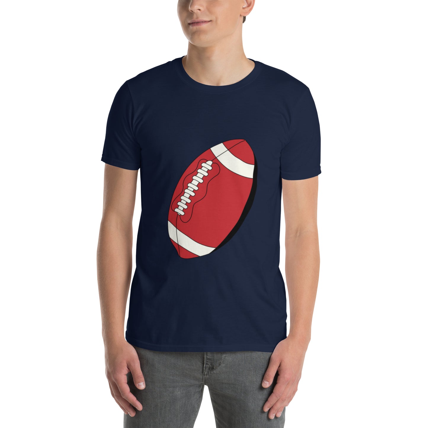 T-shirt pour homme à col rond, manches courtes – 100% coton, motif imprimé – Ballon Américain