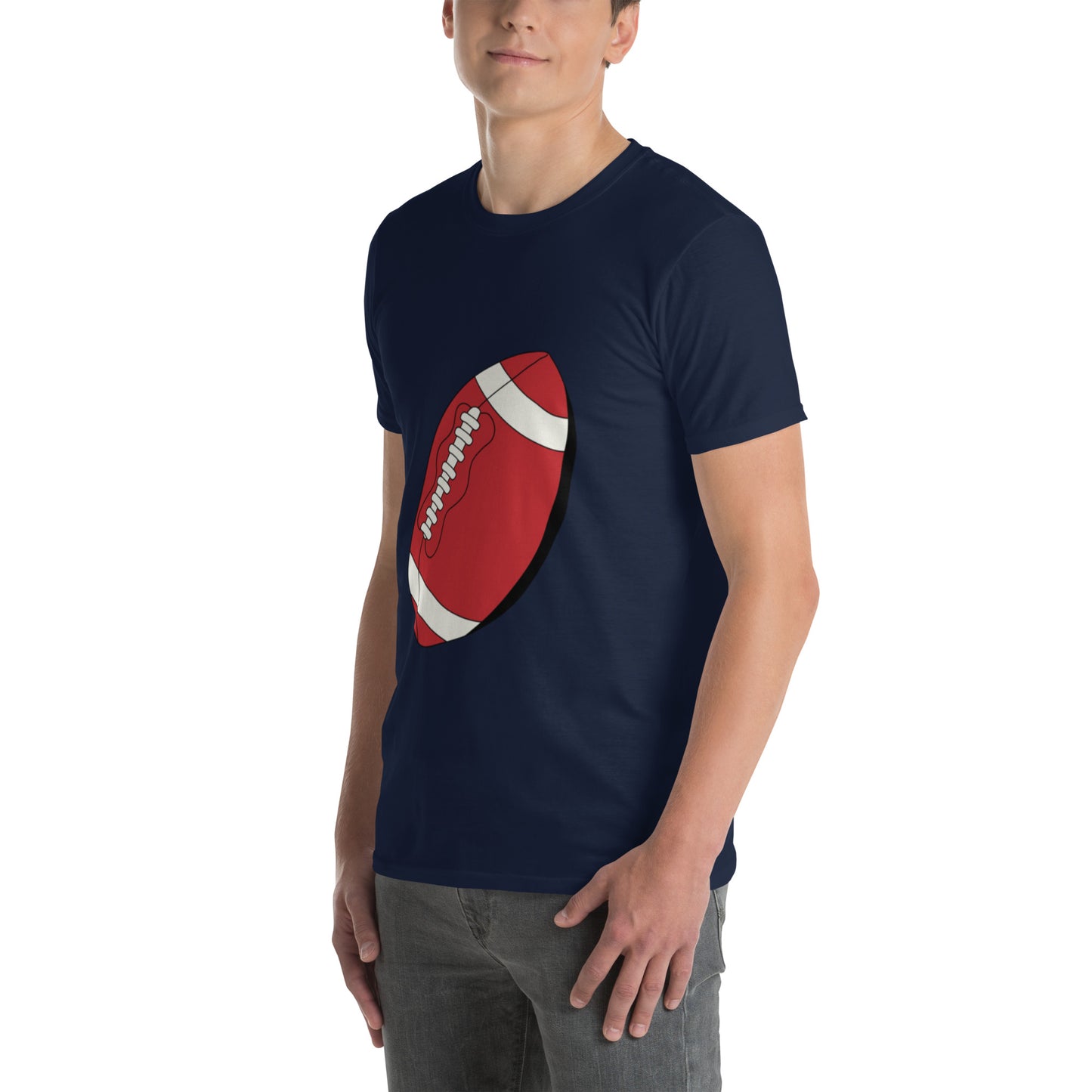 T-shirt pour homme à col rond, manches courtes – 100% coton, motif imprimé – Ballon Américain