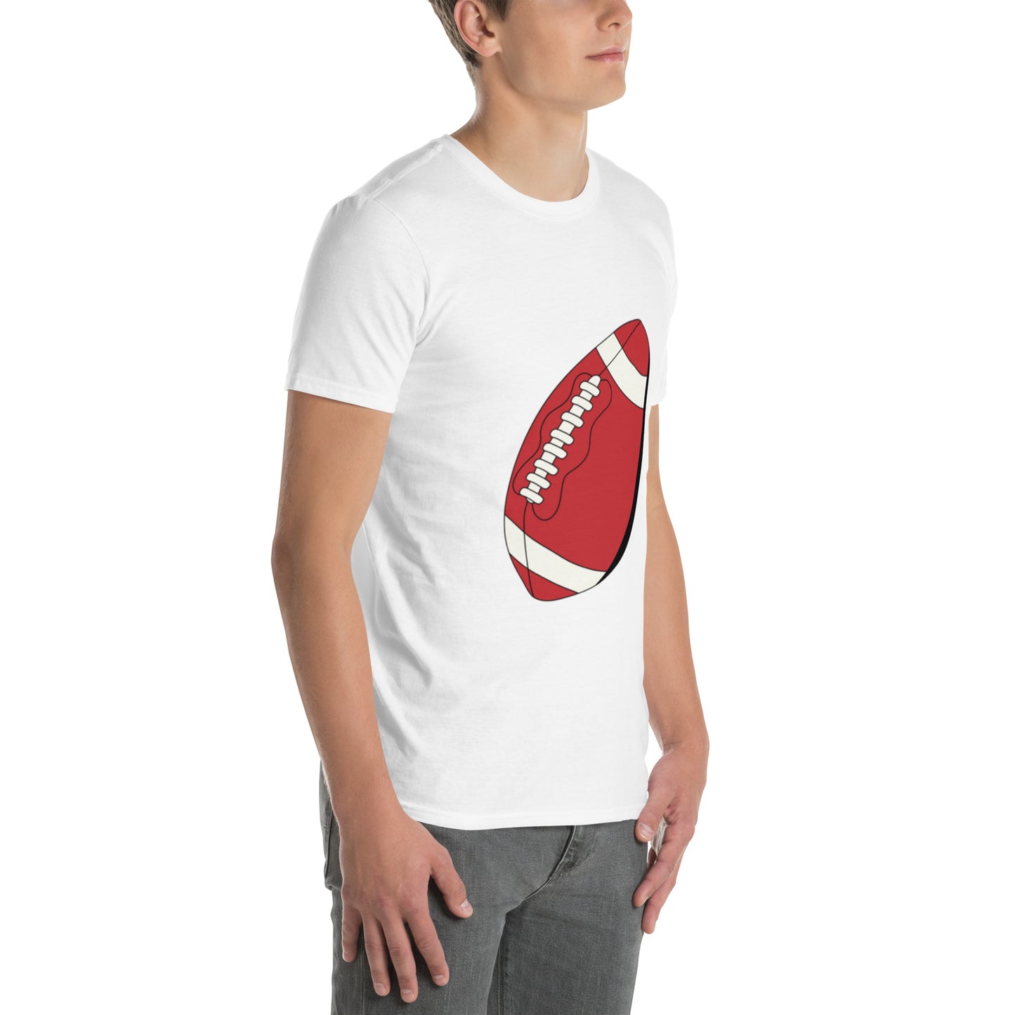 T-shirt pour homme à col rond, manches courtes – 100% coton, motif imprimé – Ballon Américain
