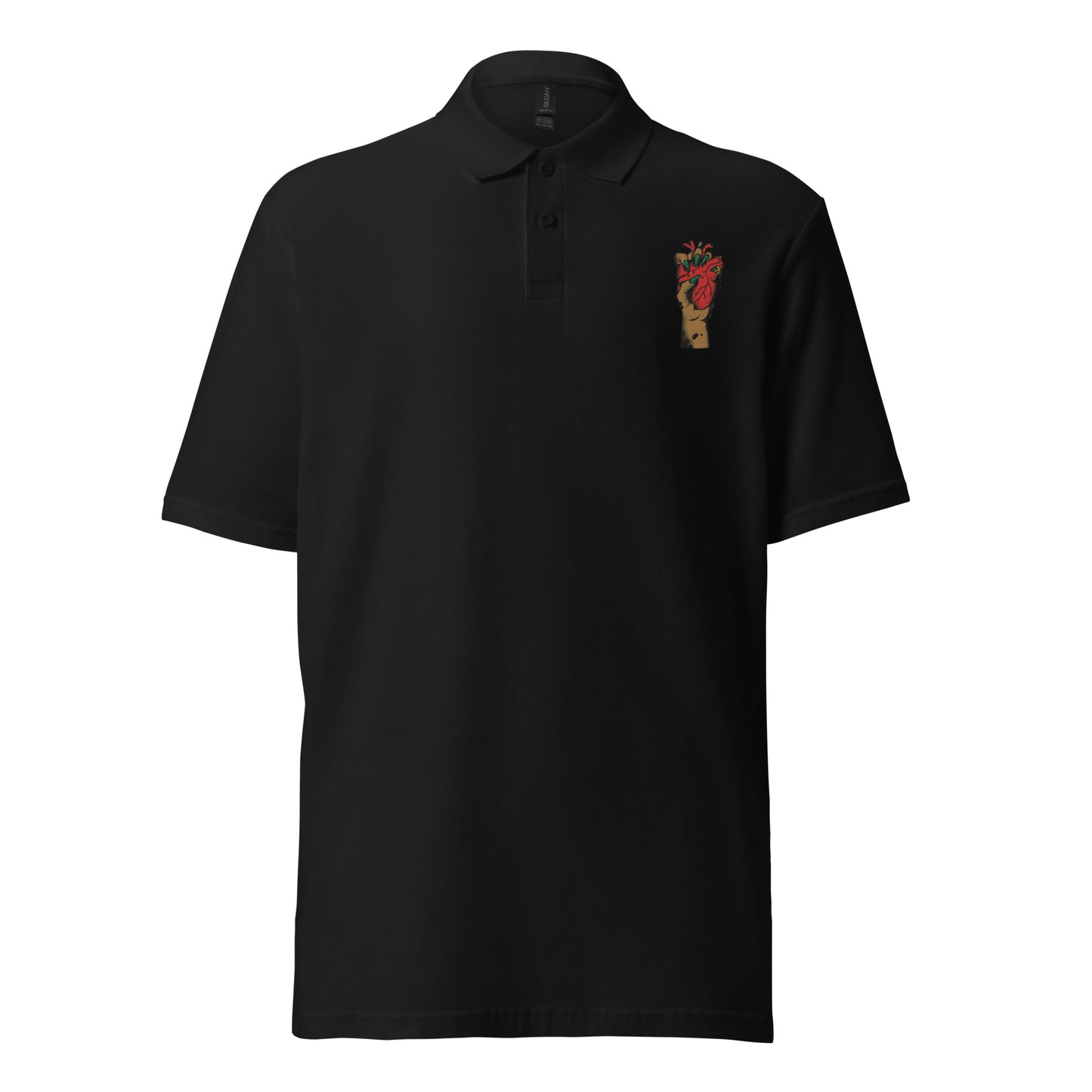 Polo pour homme à manches courtes – 100% coton piqué, motif brodé "Coeur Déjà Pris"