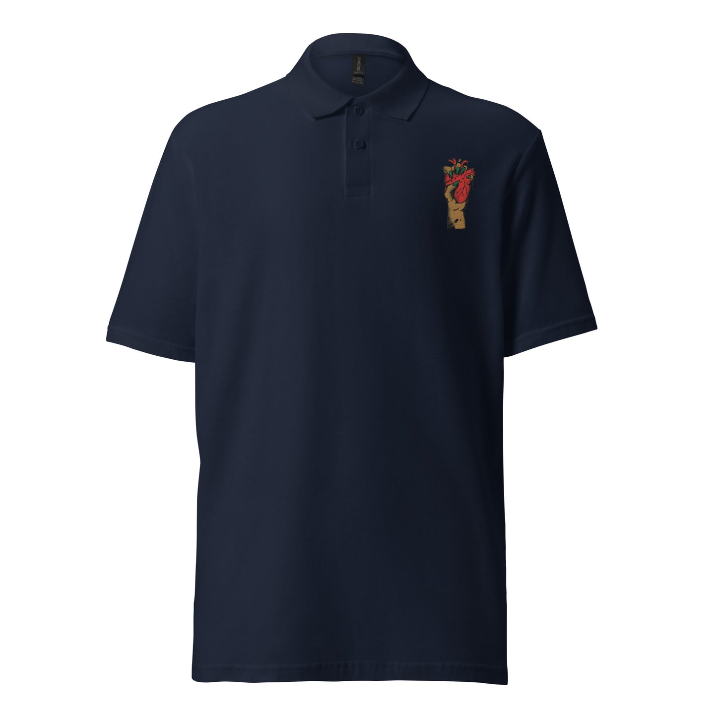 Polo pour homme à manches courtes – 100% coton piqué, motif brodé "Coeur Déjà Pris"