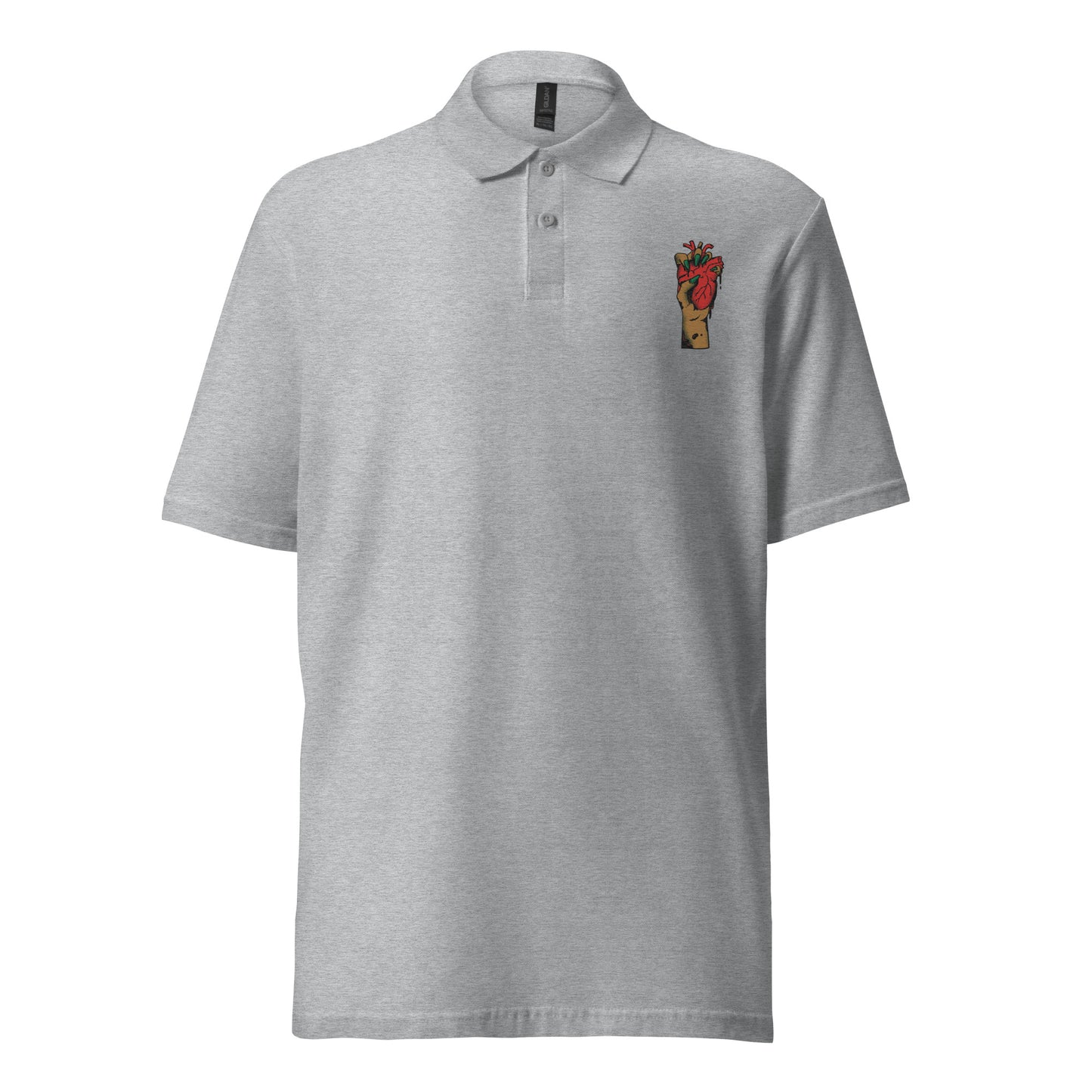 Polo pour homme à manches courtes – 100% coton piqué, motif brodé "Coeur Déjà Pris"