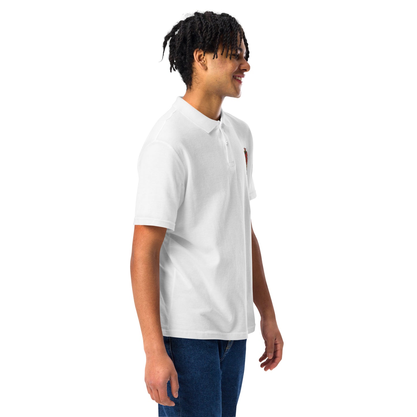 Polo pour homme à manches courtes – 100% coton piqué, motif brodé "Coeur Déjà Pris"