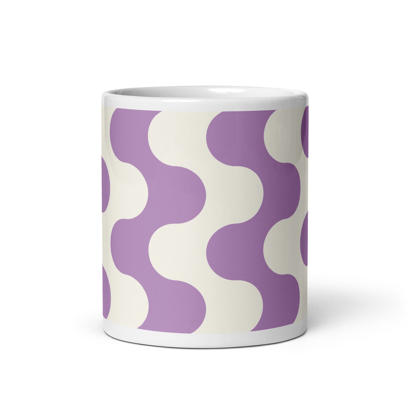 Mug en céramique – Blanc & Violet – Formats 11, 15, 20 oz, design élégant pour bureau & cuisine – Graphique