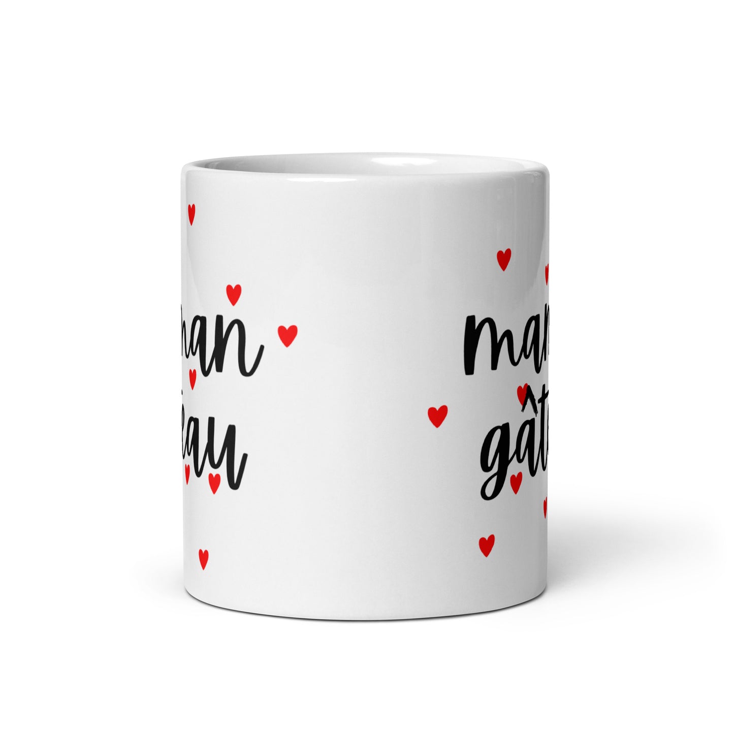 Mug en céramique – Blanc – Formats 11, 15, 20 oz, design élégant pour bureau & cuisine – Maman Gâteau