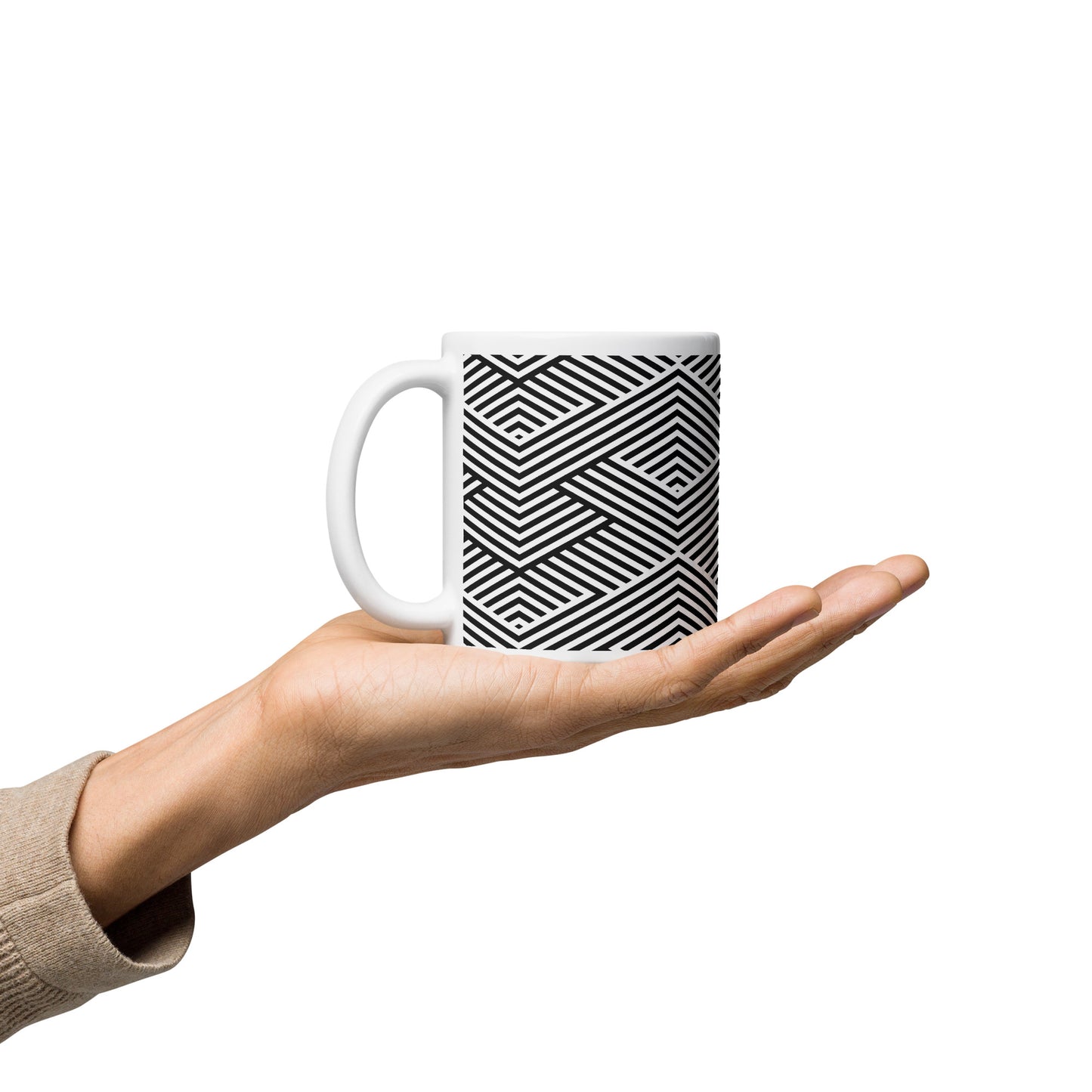 Mug en céramique – Blanc & Noir – Formats 11, 15, 20 oz, design élégant pour bureau & cuisine - Graphique