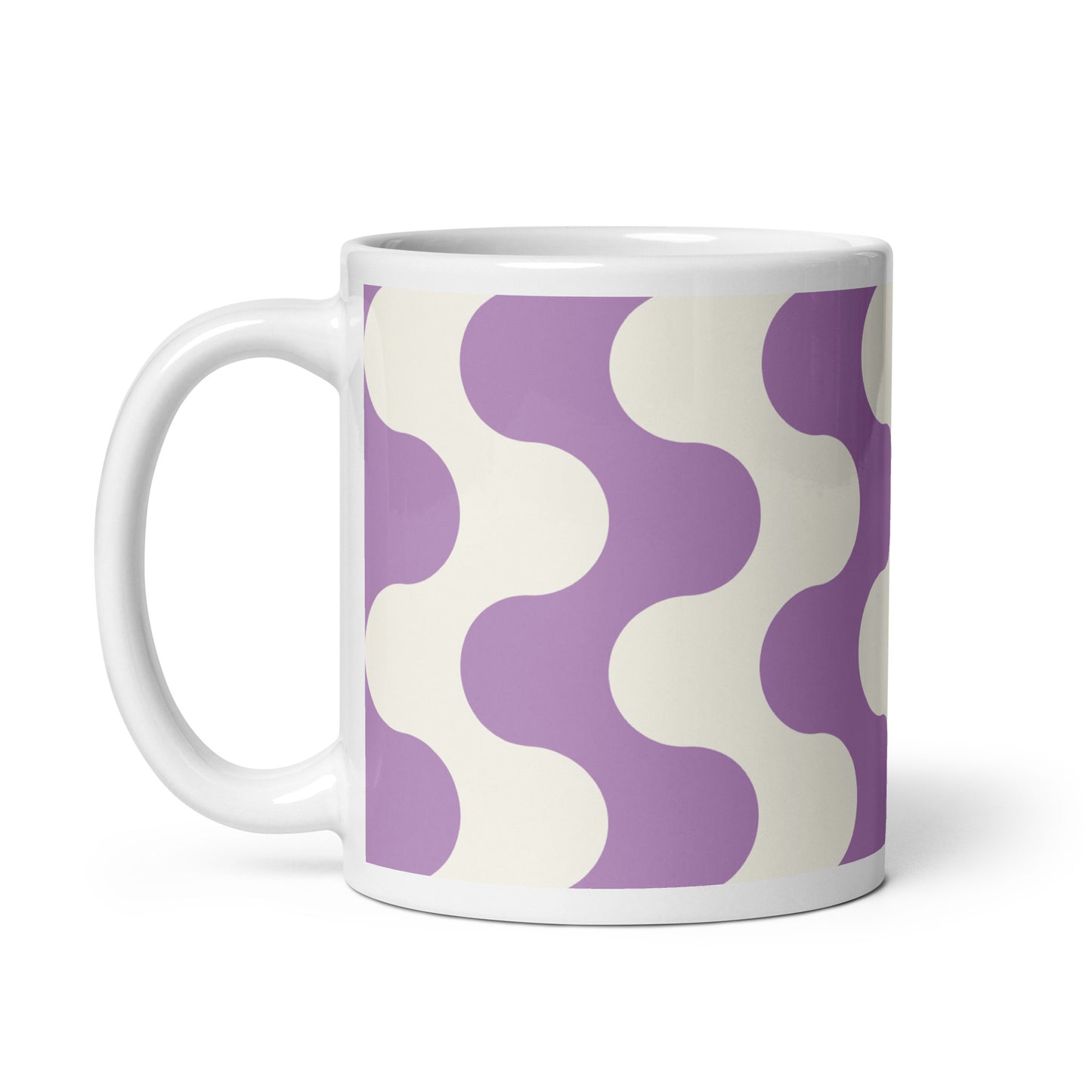 Mug en céramique – Blanc & Violet – Formats 11, 15, 20 oz, design élégant pour bureau & cuisine – Graphique