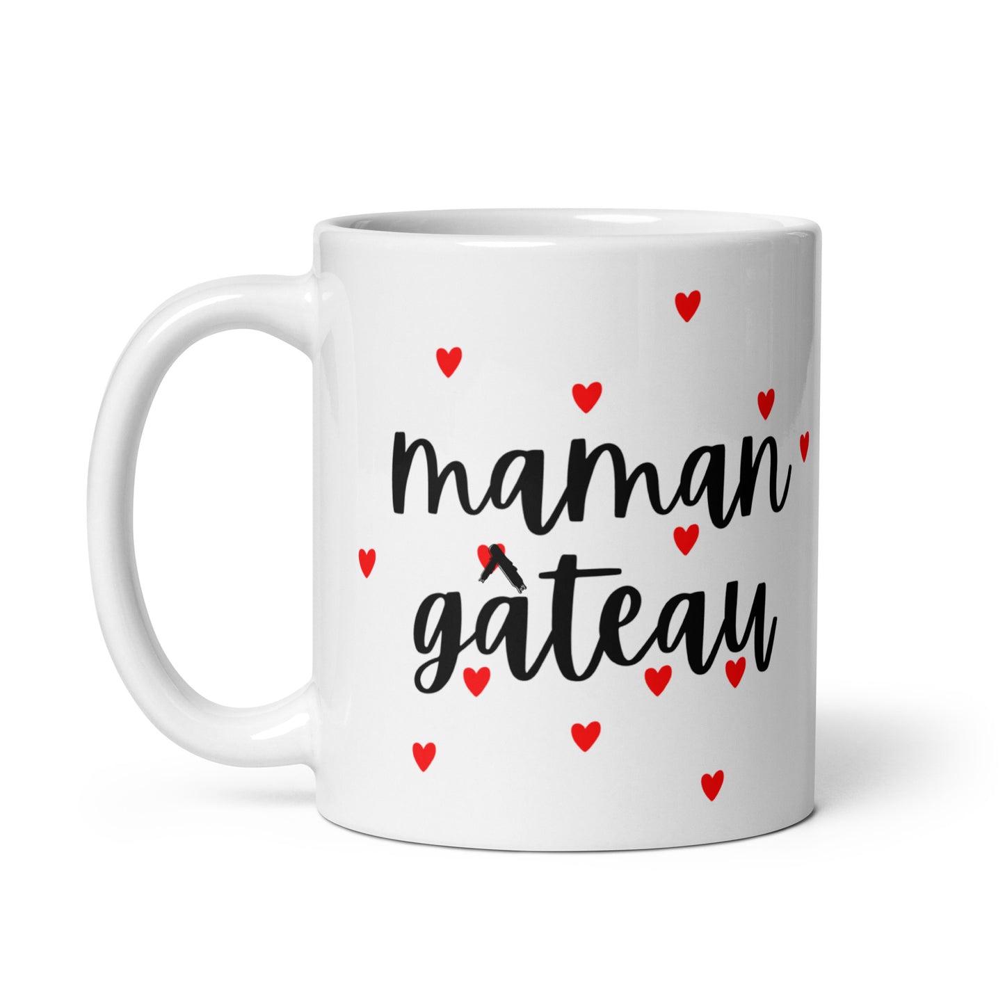 Mug en céramique – Blanc – Formats 11, 15, 20 oz, design élégant pour bureau & cuisine – Maman Gâteau