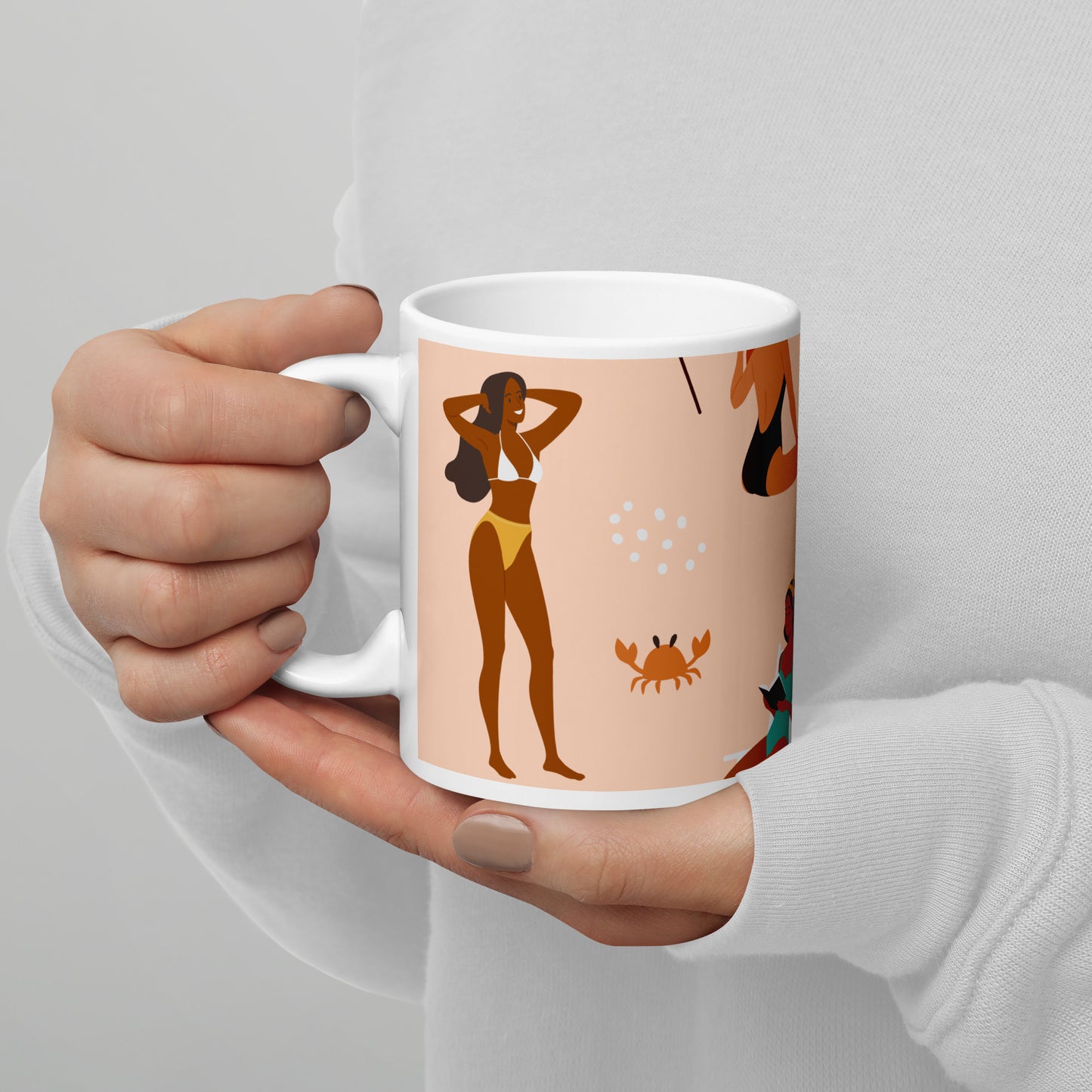Mug en céramique – Saumon – Formats 11, 15, 20 oz, design élégant pour bureau & cuisine – Femmes du Monde